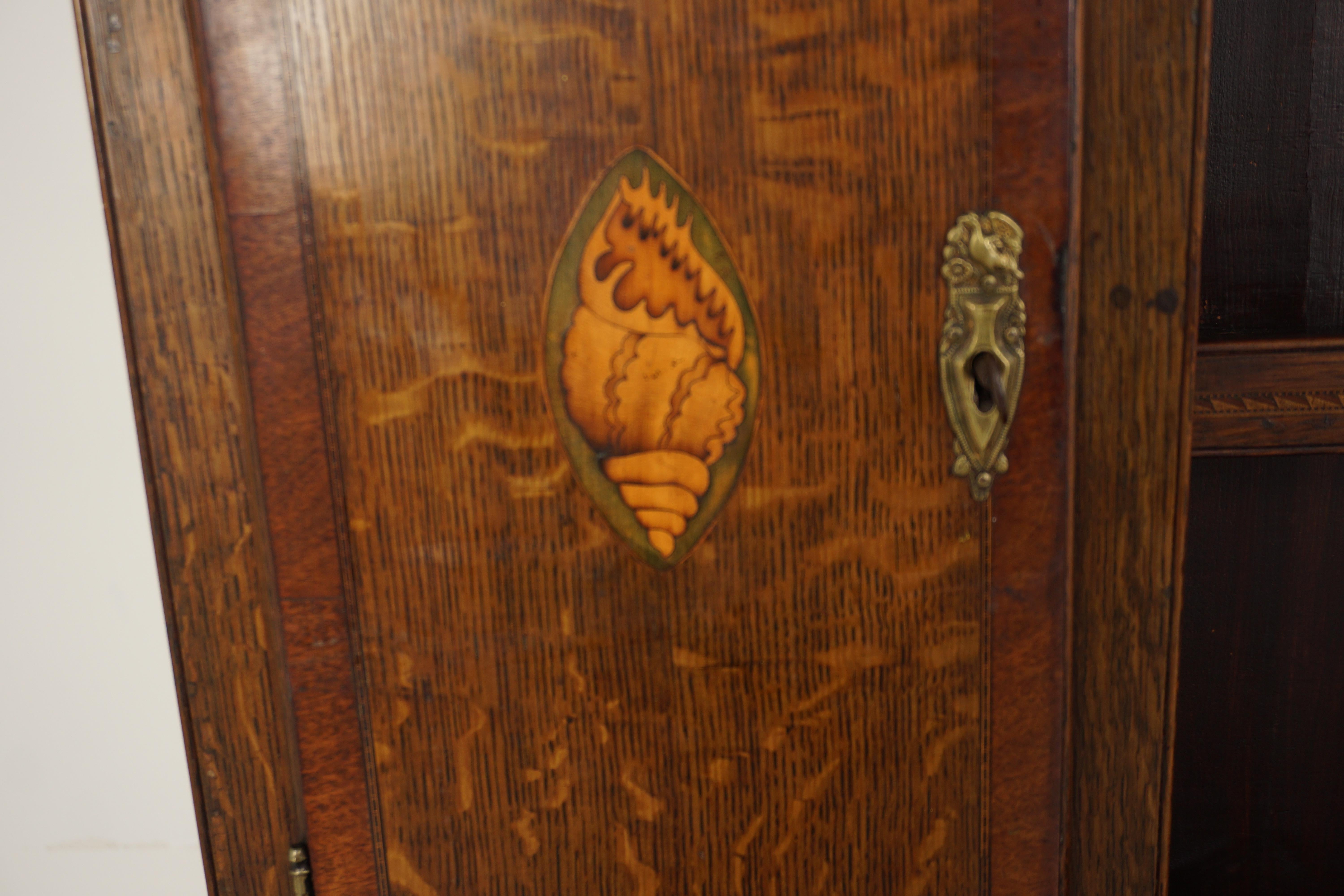 Ant. Georgian Inlaid Oak Welsh Dresser, Country Kitchen, Scotland 1810, H679 In Good Condition In Vancouver, BC