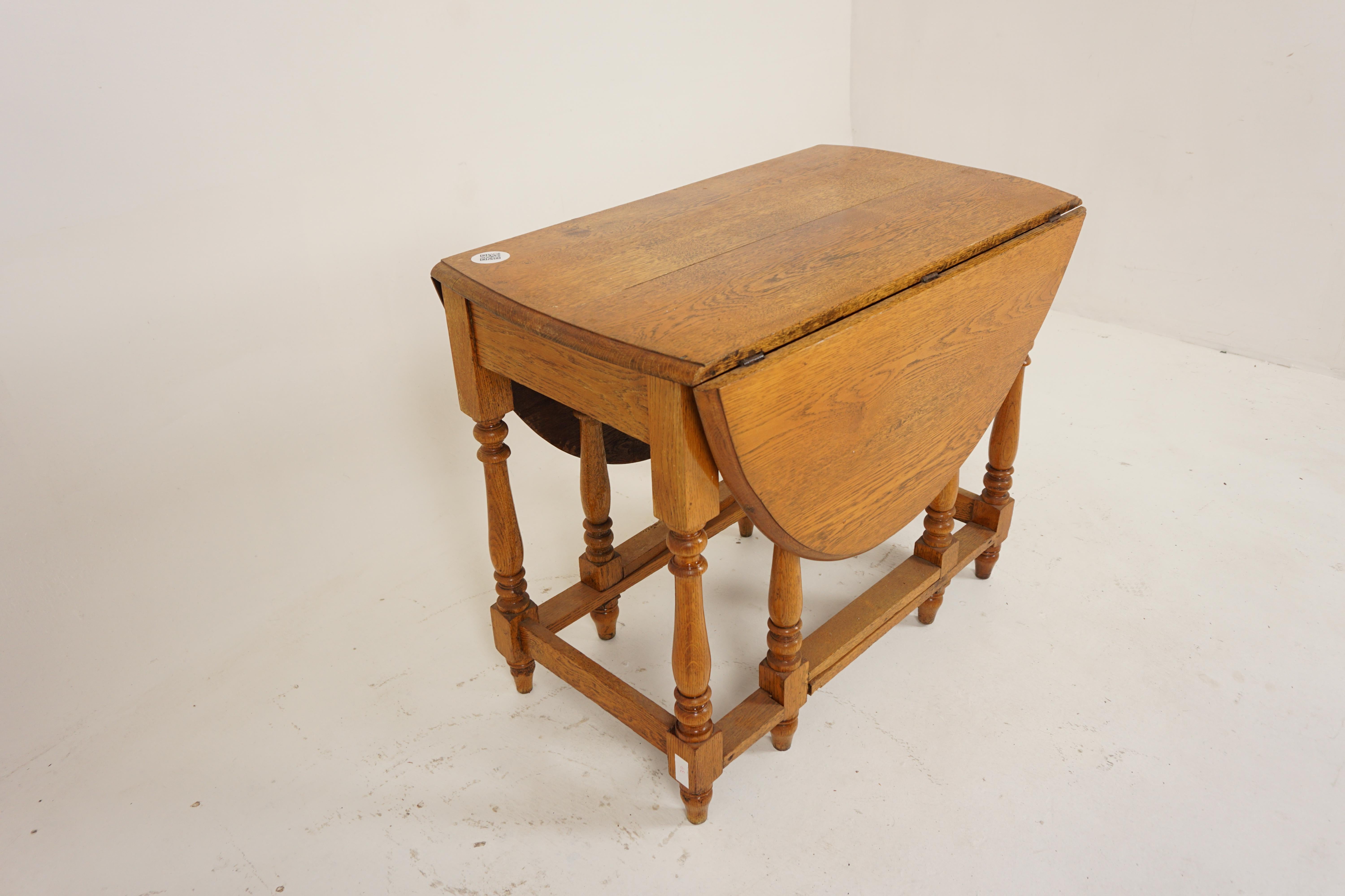 Écossais Fourmi, Chêne doré Gateleg, Table à abattant, Table de cuisine, Ecosse 1910, H809