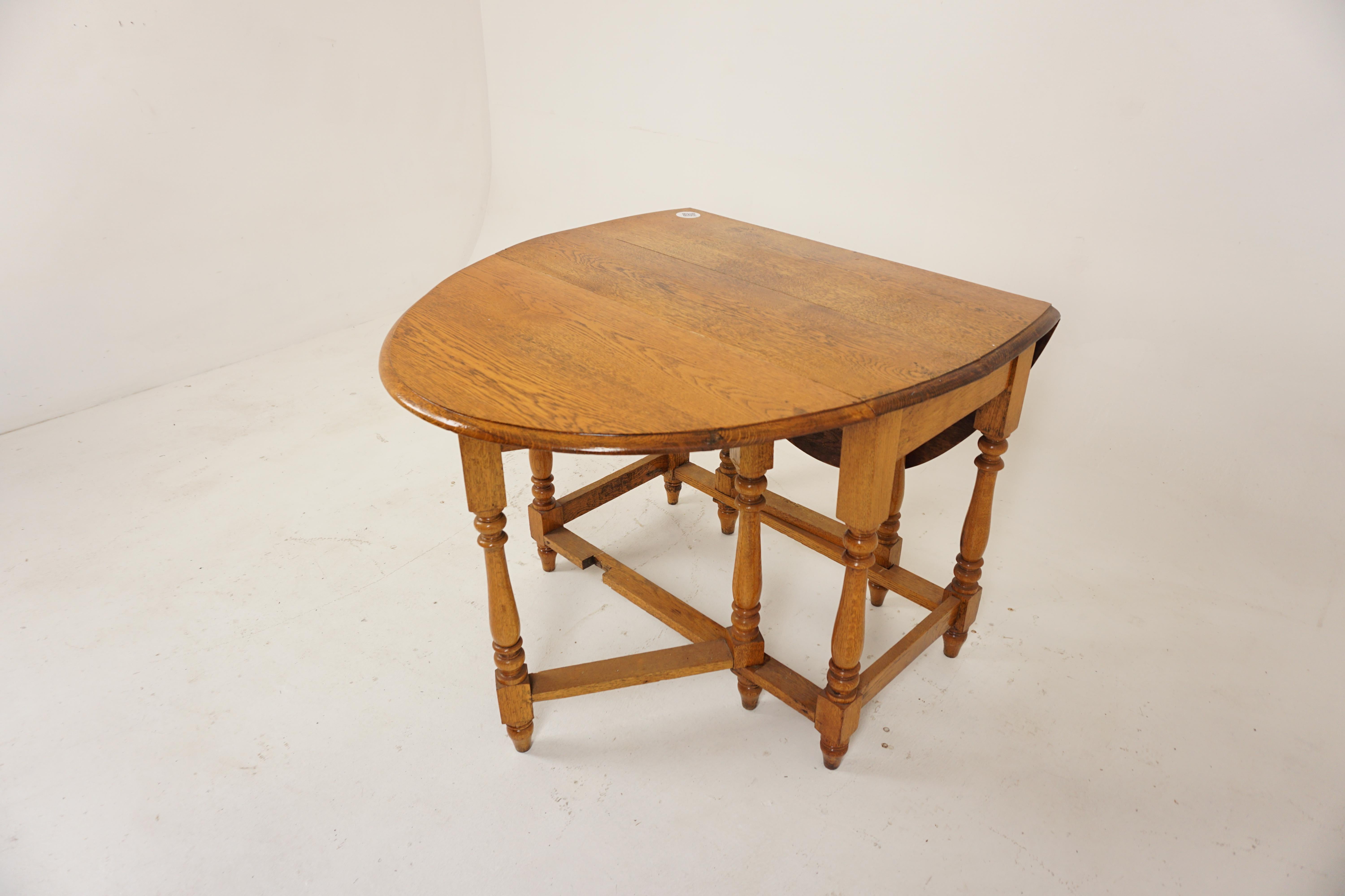 20ième siècle Fourmi, Chêne doré Gateleg, Table à abattant, Table de cuisine, Ecosse 1910, H809