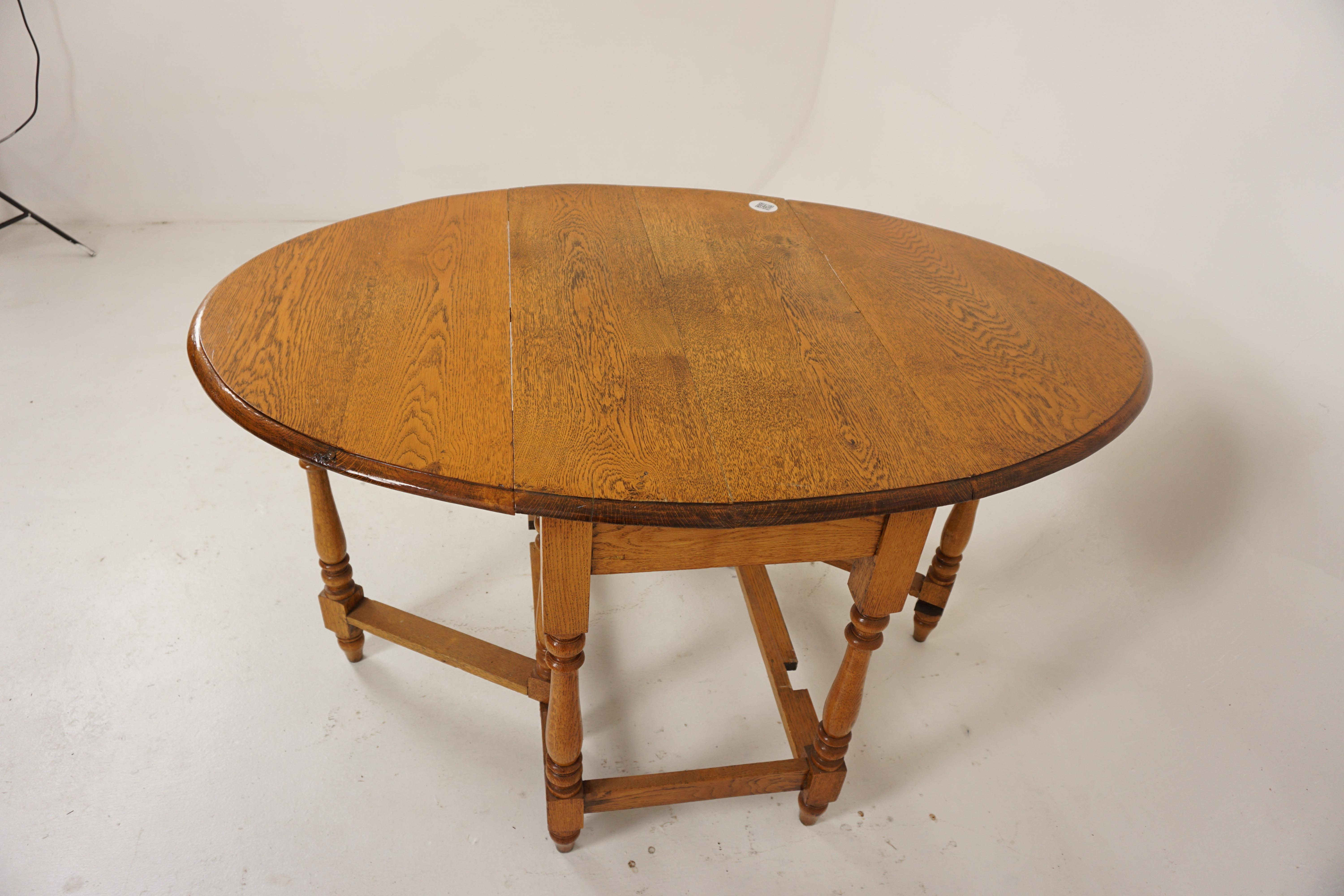 Scottish Ant, Golden Oak Gateleg, Drop Leaf Table, Kitchen Table, Scotland 1910, H809
