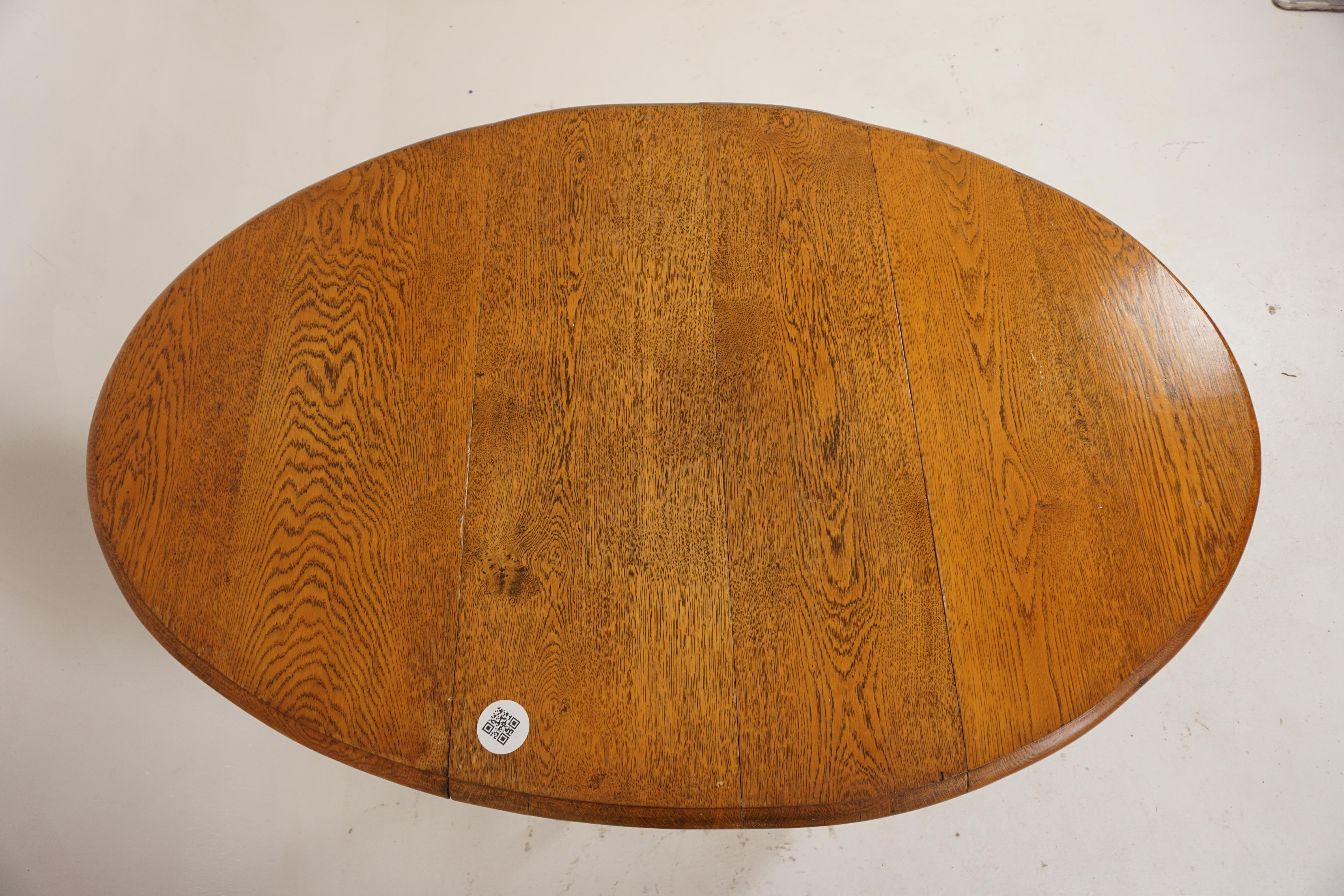 Fourmi, Chêne doré Gateleg, Table à abattant, Table de cuisine, Ecosse 1910, H809 4