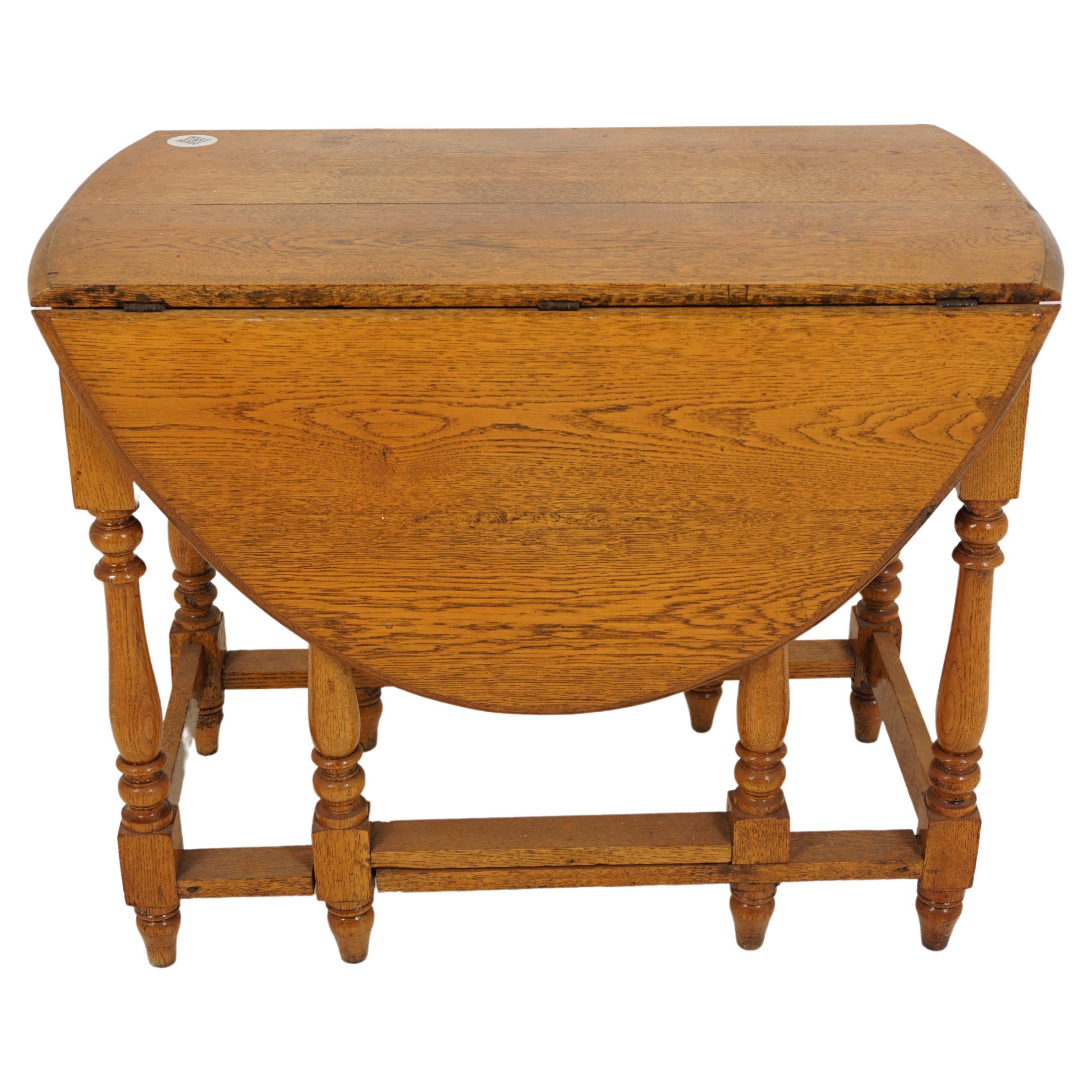 Fourmi, Chêne doré Gateleg, Table à abattant, Table de cuisine, Ecosse 1910, H809