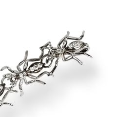 Ant Link Choker Necklace White Gold Black Rhodium Diamonds