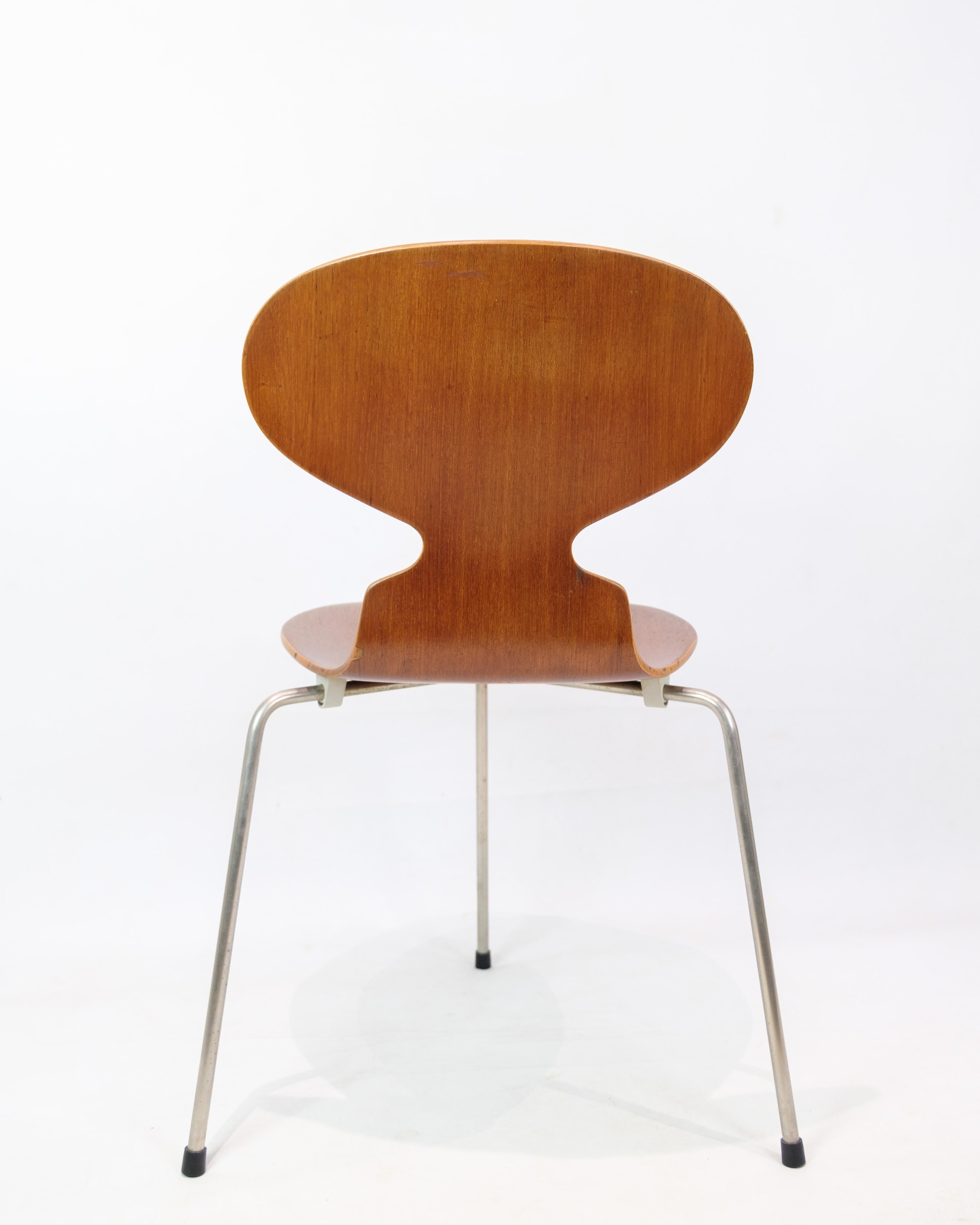 Métal Ant, modèle 3100, Arne Jacobsen, bois de teck, Fritz Hansen, 1950 en vente