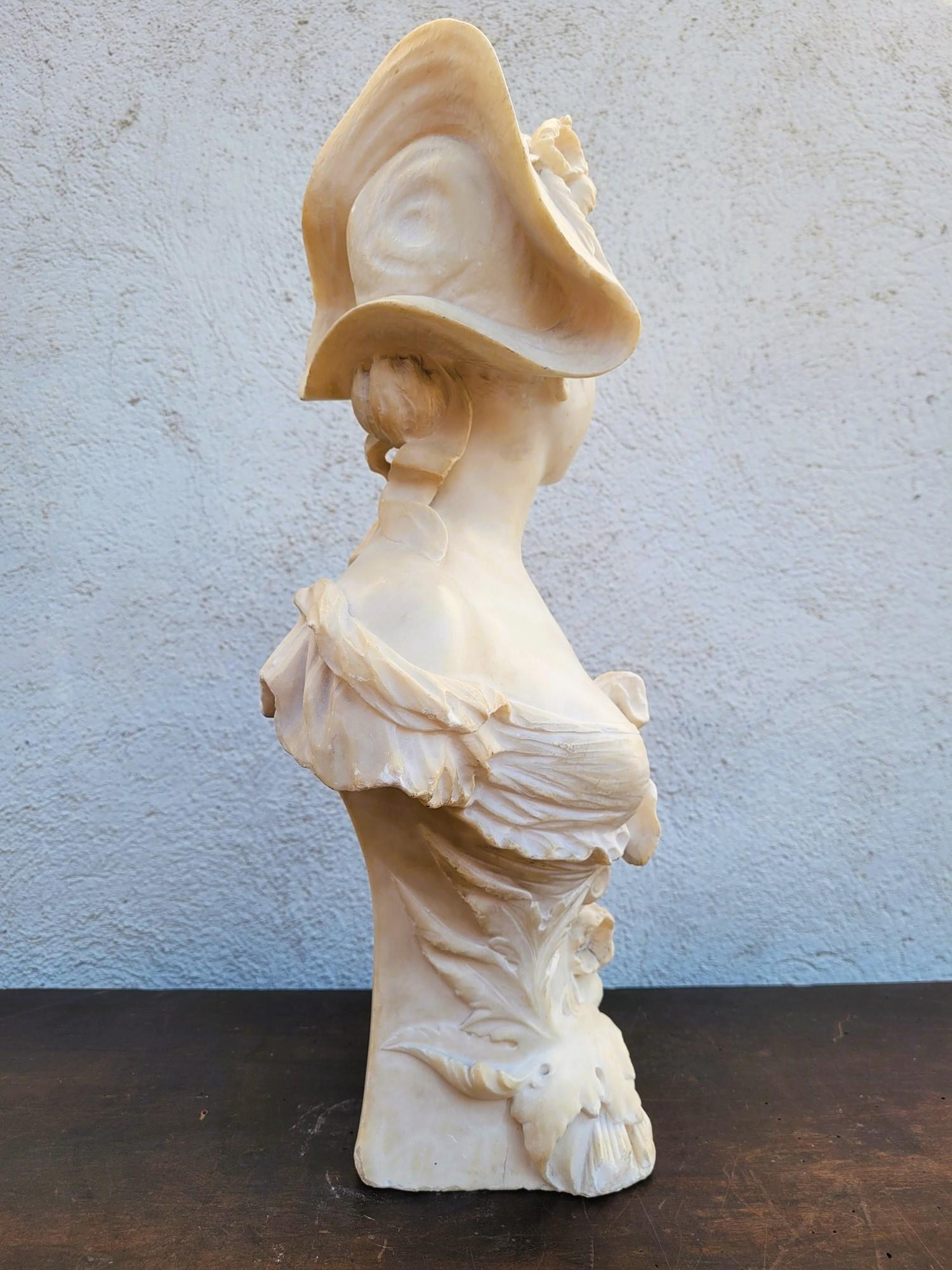 Ant Nelson, Busto di donna, Alabastro, fine XIX secolo in vendita 12