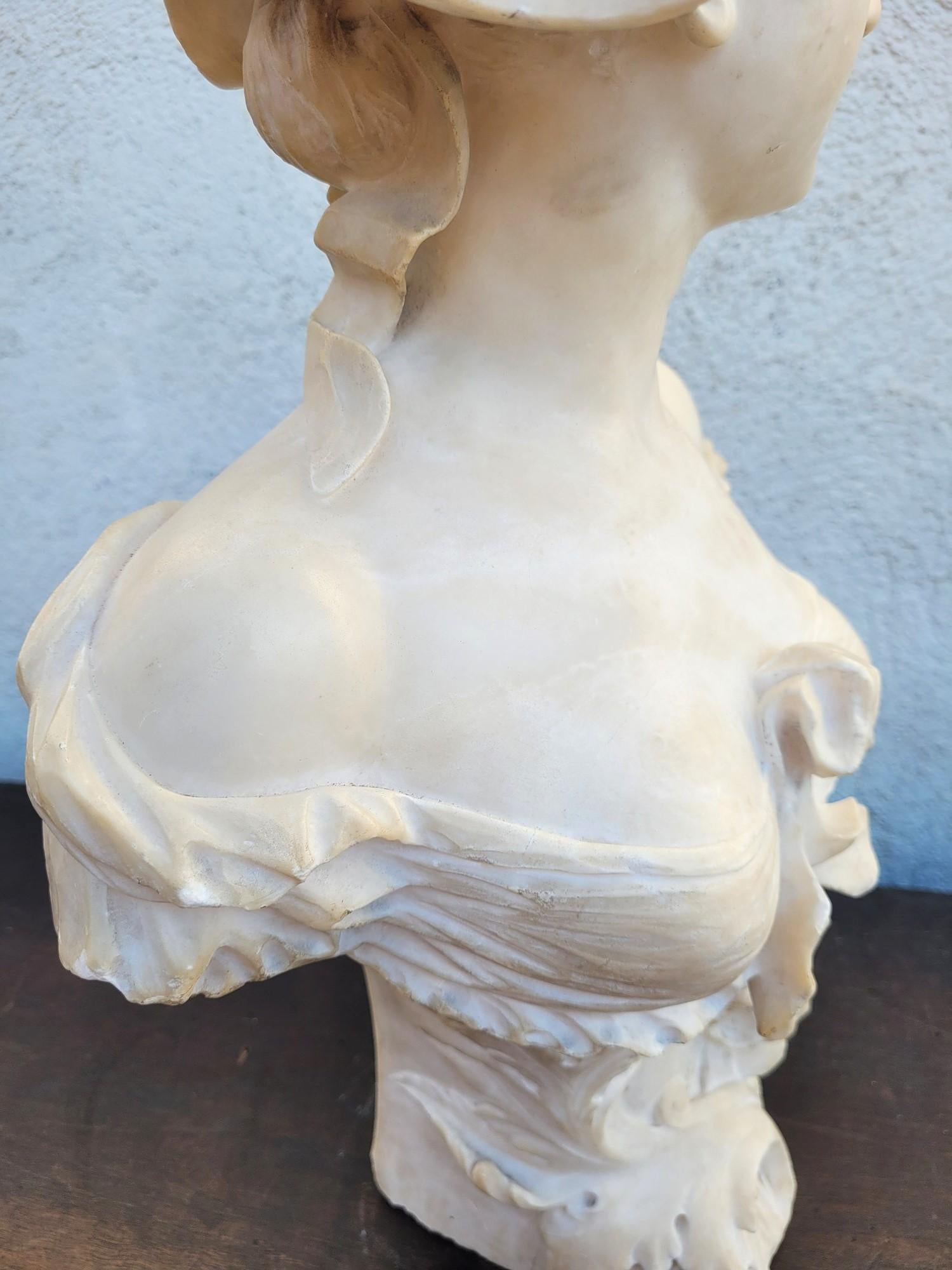 Ant Nelson, Busto di donna, Alabastro, fine XIX secolo in vendita 15