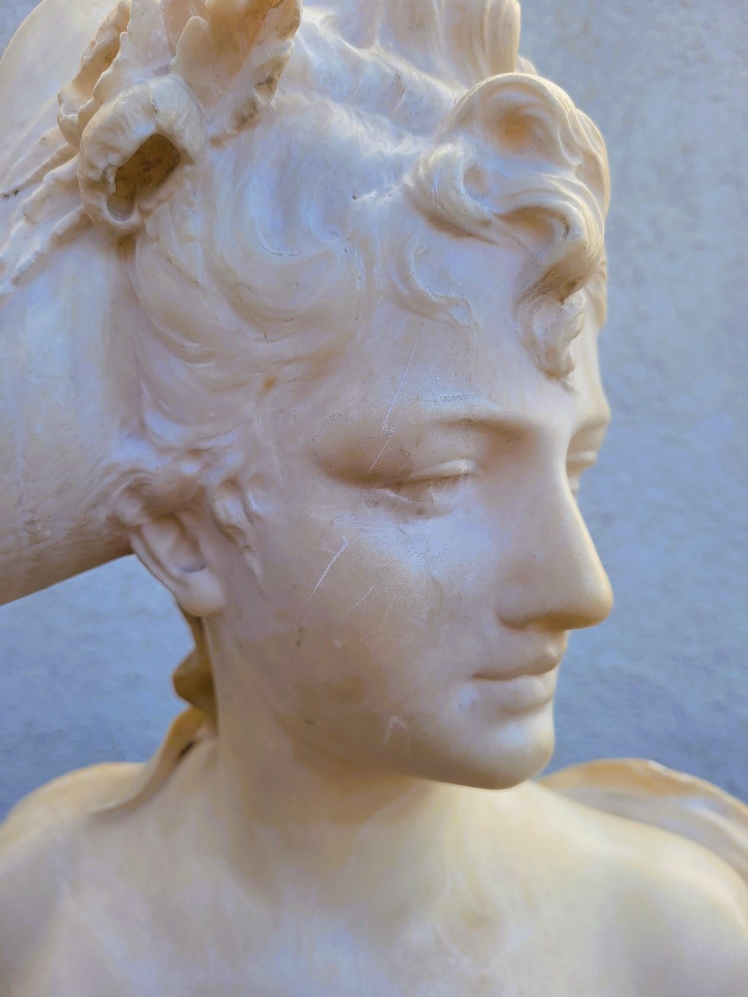 Art Nouveau Ant Nelson, Busto di donna, Alabastro, fine XIX secolo in vendita