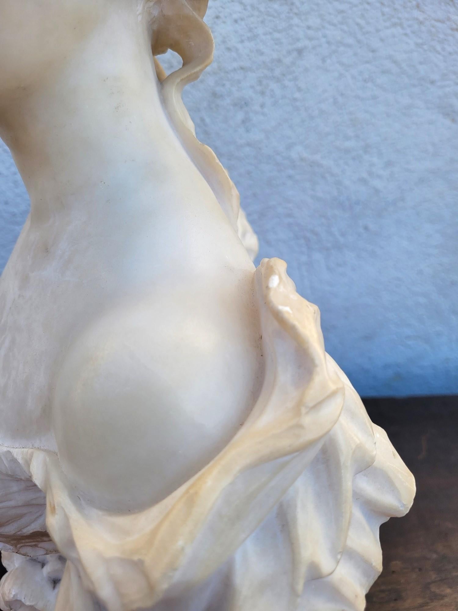 Ant Nelson, Busto di donna, Alabastro, fine XIX secolo in vendita 4