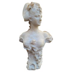 Ant Nelson, Bust Of A Woman, Alabaster, Late 19th Century