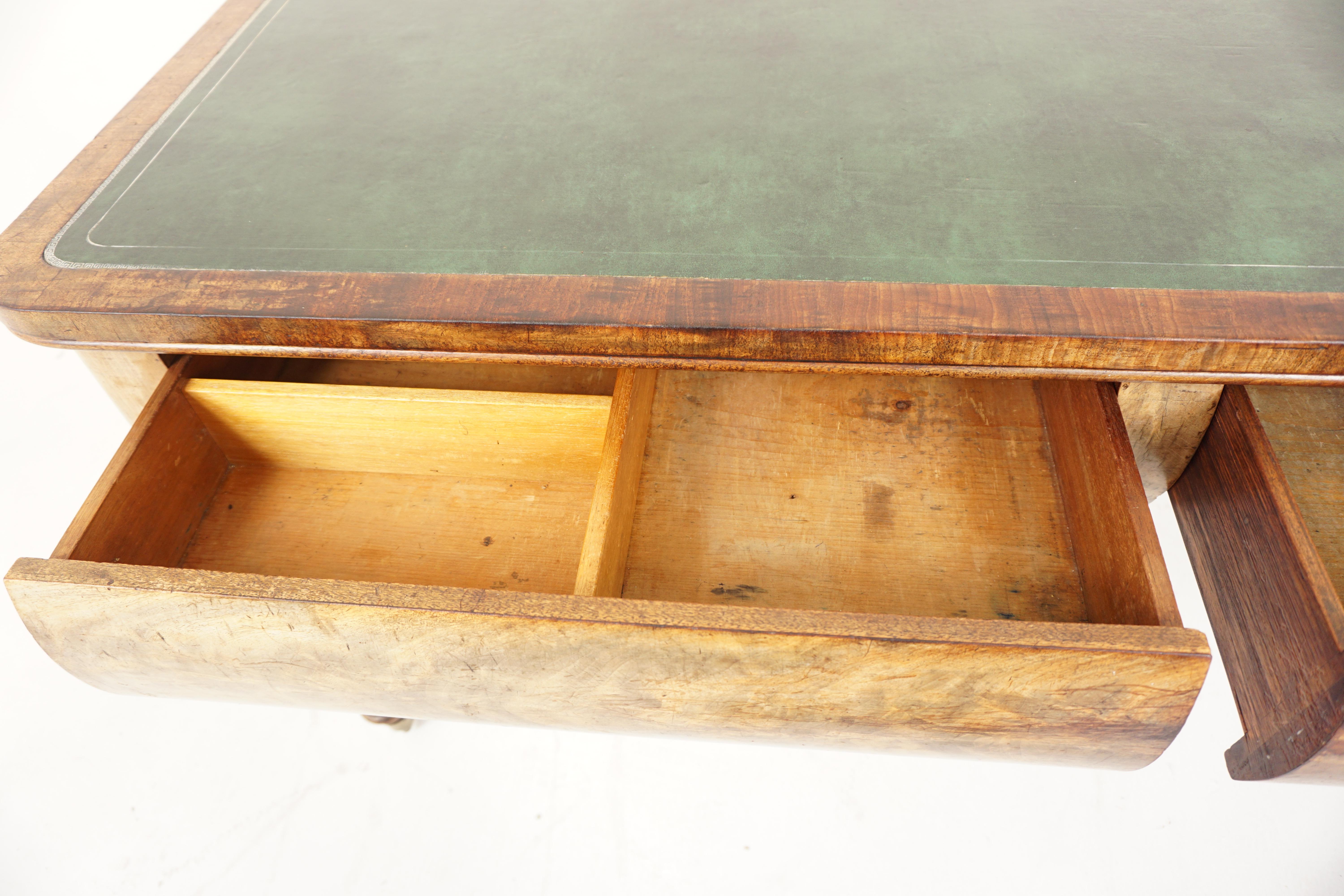 19th Century Ant. Vict. Walnut Free Standing Writing Table, Writing Desk, Scotland 1840, H672