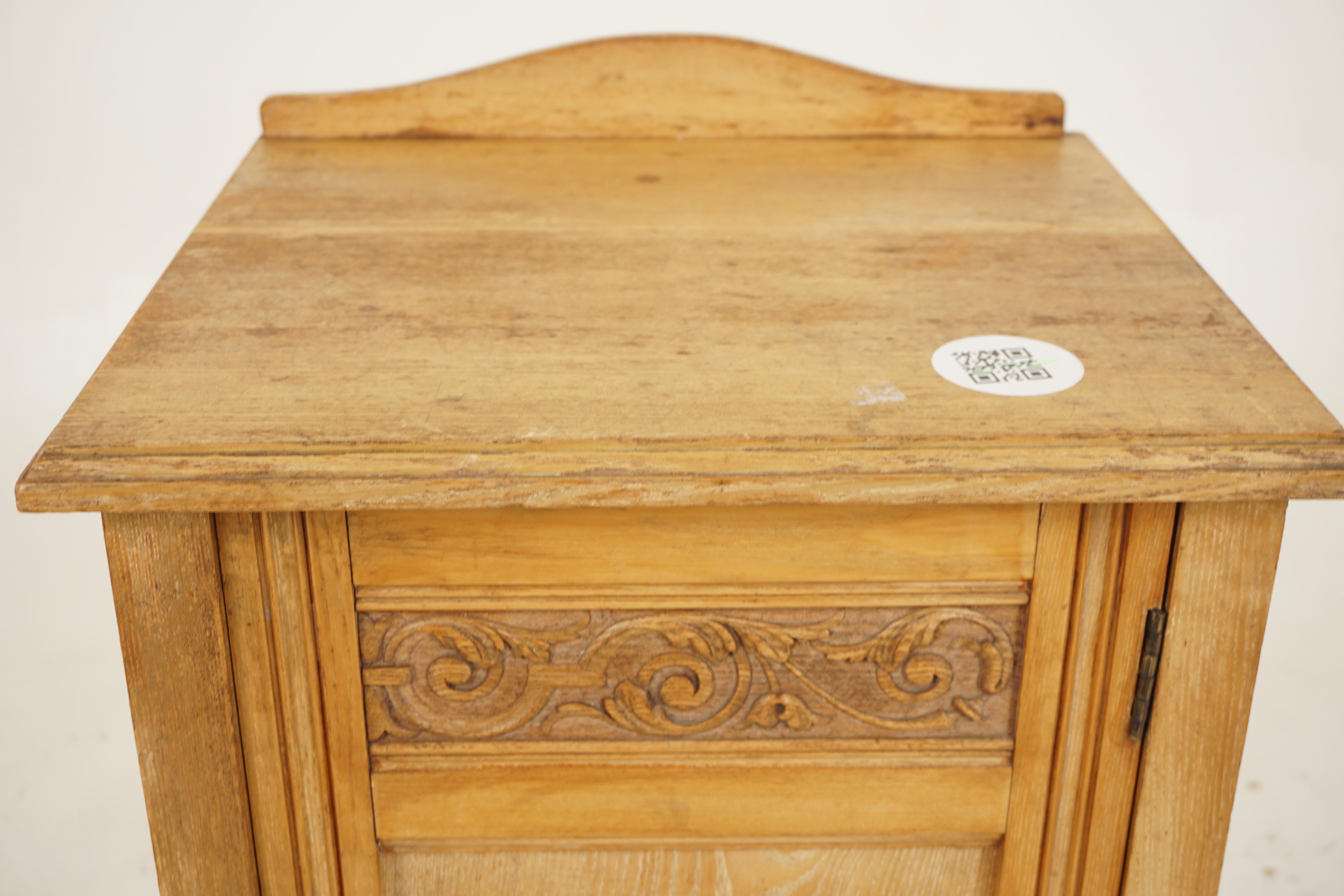 19th Century Ant. Victorian Ash Nightstand, Bedside Lamp Table, Scotland 1880, H725 For Sale
