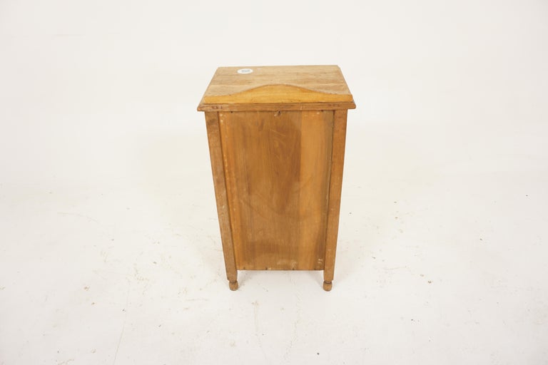 Ant. Victorian Ash Nightstand, Bedside Lamp Table, Scotland 1880, H725