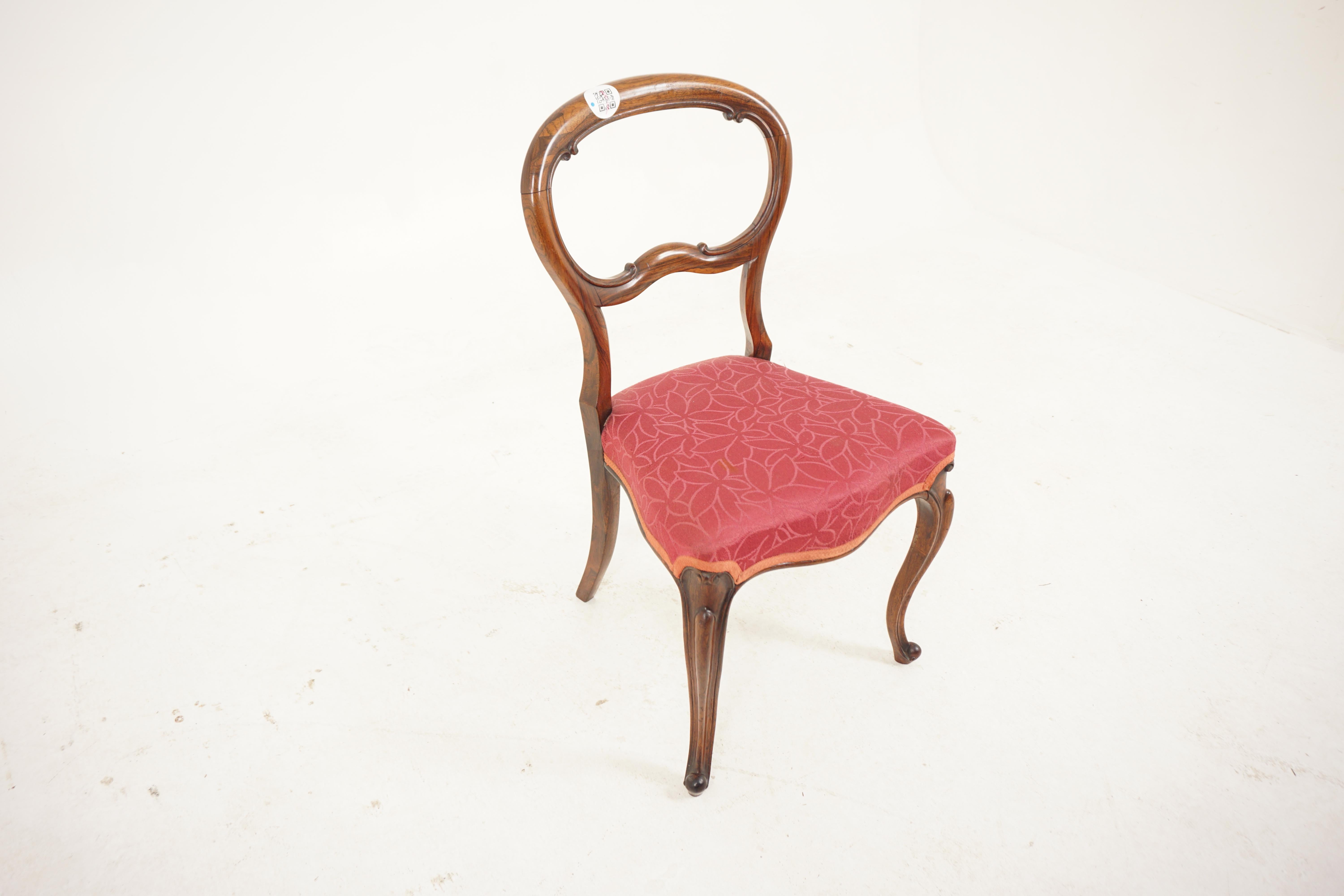 Ant. Viktorianischer geschnitzter Schlafzimmerstuhl, Sitz gepolstert, Schottland 1870, H130 (amerikanisch) im Angebot