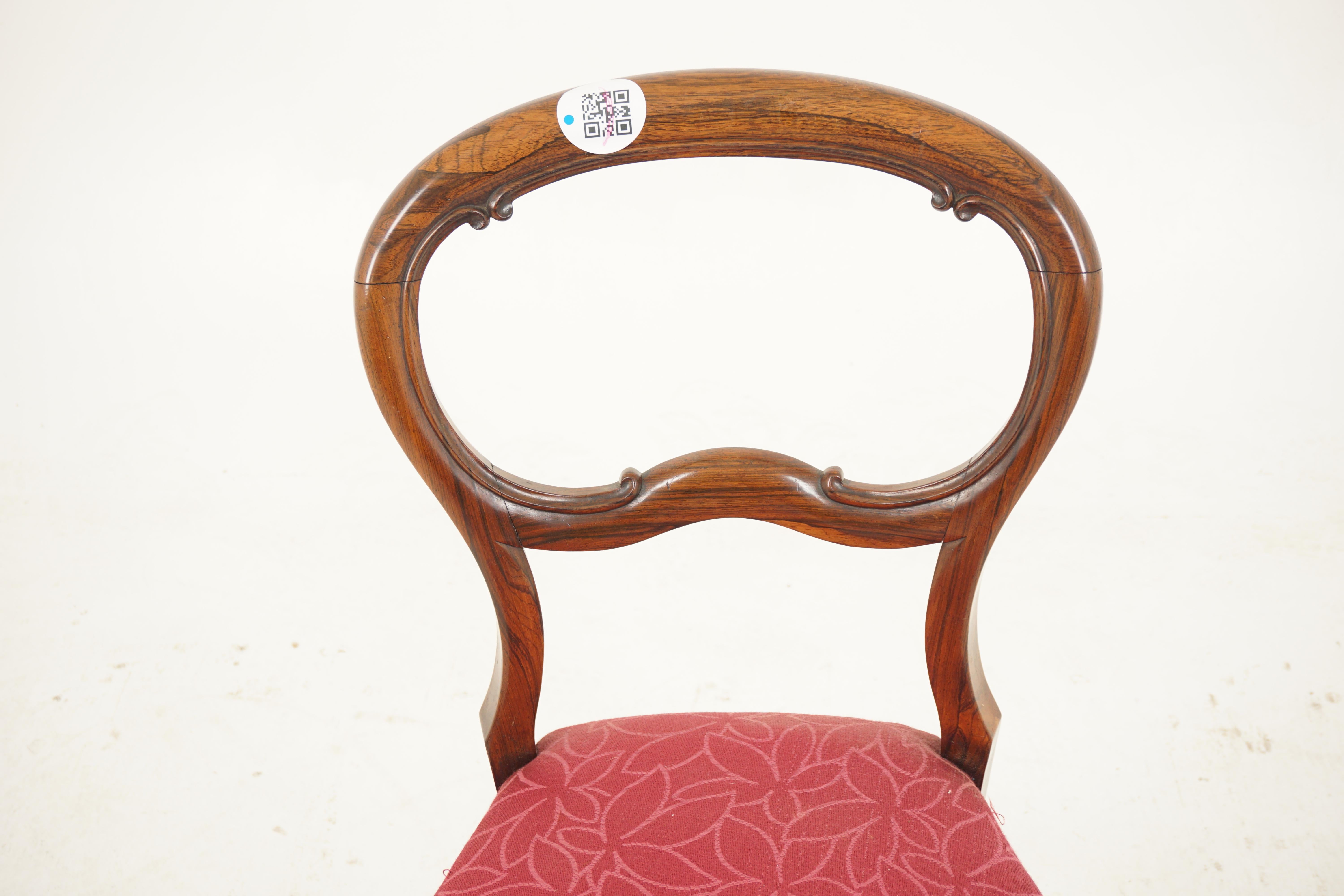 Ant. Victorian Carved Bedroom Chair, Upholstered Seat, Scotland 1870, H130 In Good Condition For Sale In Vancouver, BC