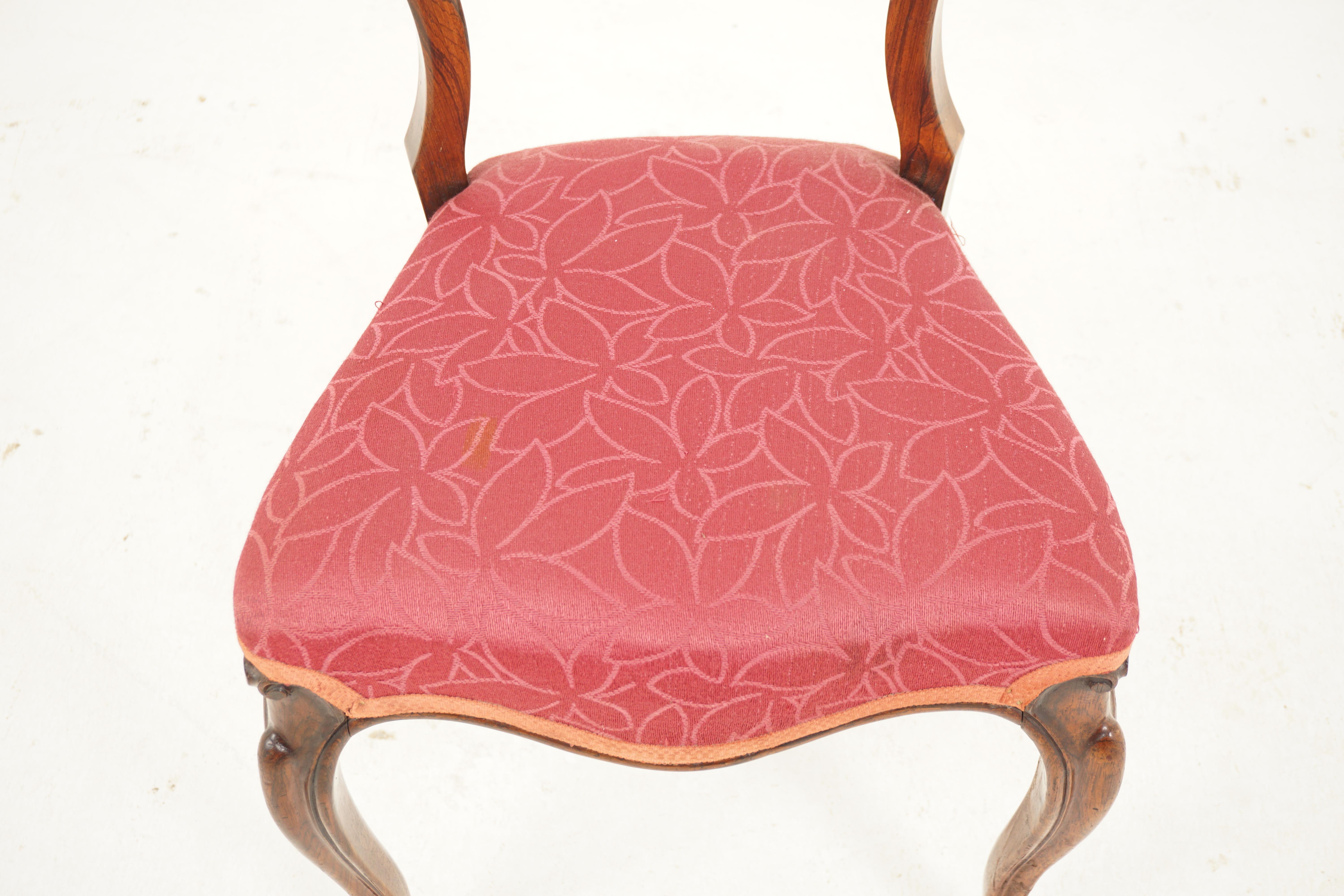 Late 19th Century Ant. Victorian Carved Bedroom Chair, Upholstered Seat, Scotland 1870, H130 For Sale