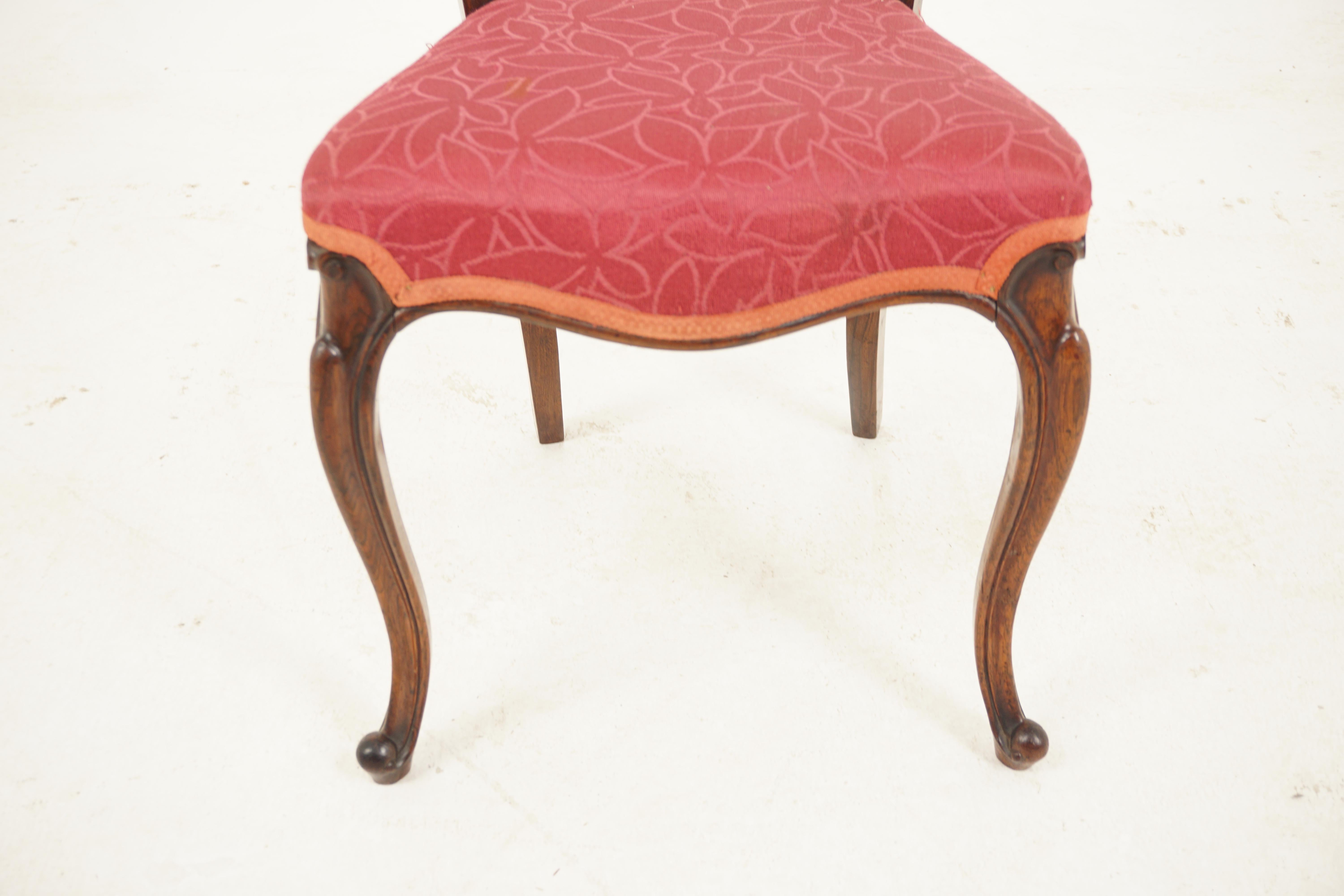 Wood Ant. Victorian Carved Bedroom Chair, Upholstered Seat, Scotland 1870, H130 For Sale