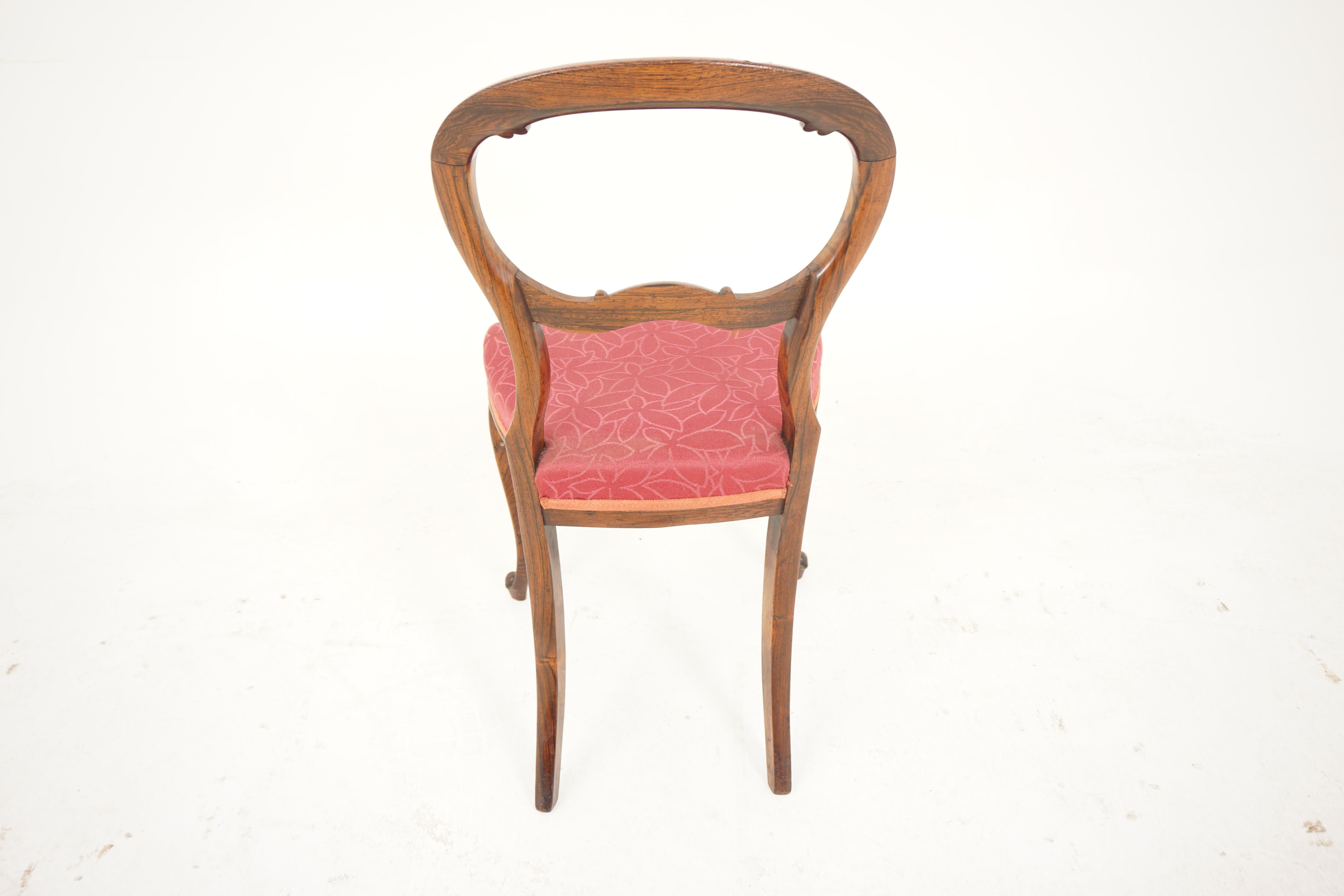 Ant. Victorian Carved Bedroom Chair, Upholstered Seat, Scotland 1870, H130 For Sale 1
