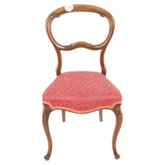 Ant. Victorian Carved Bedroom Chair, Upholstered Seat, Scotland 1870, H130