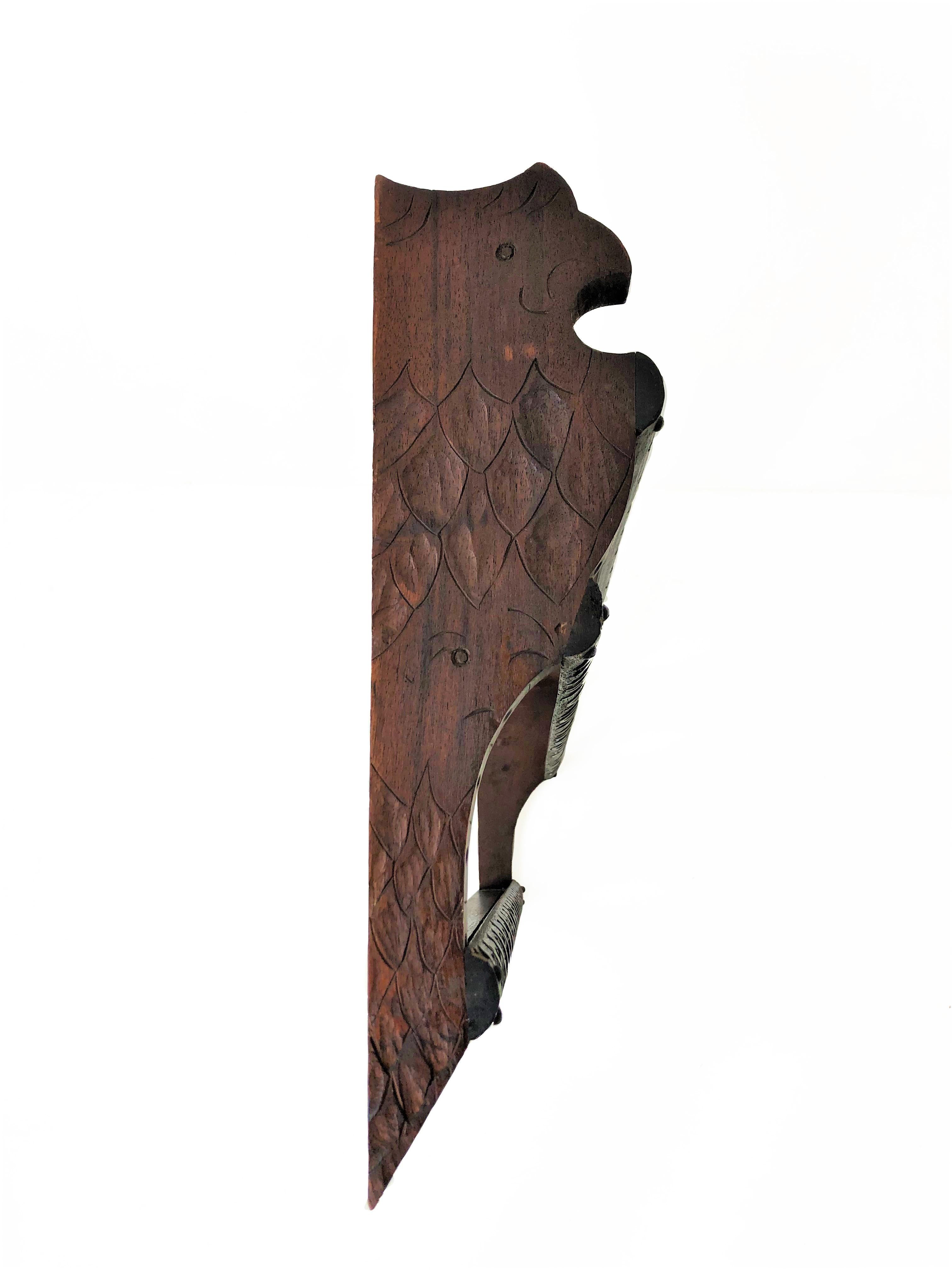 Ant. Victorian Carved Oak Plate/Wall Rack, 2 Plate Shelves, Scotland 1880, H795 3