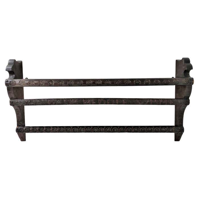 Ant. Victorian Carved Oak Plate/Wall Rack, 2 Plate Shelves, Scotland ...
