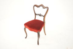 Ant. Viktorianischer geschnitzter Beistellstuhl, Parlour Chair, Schottland, 1870