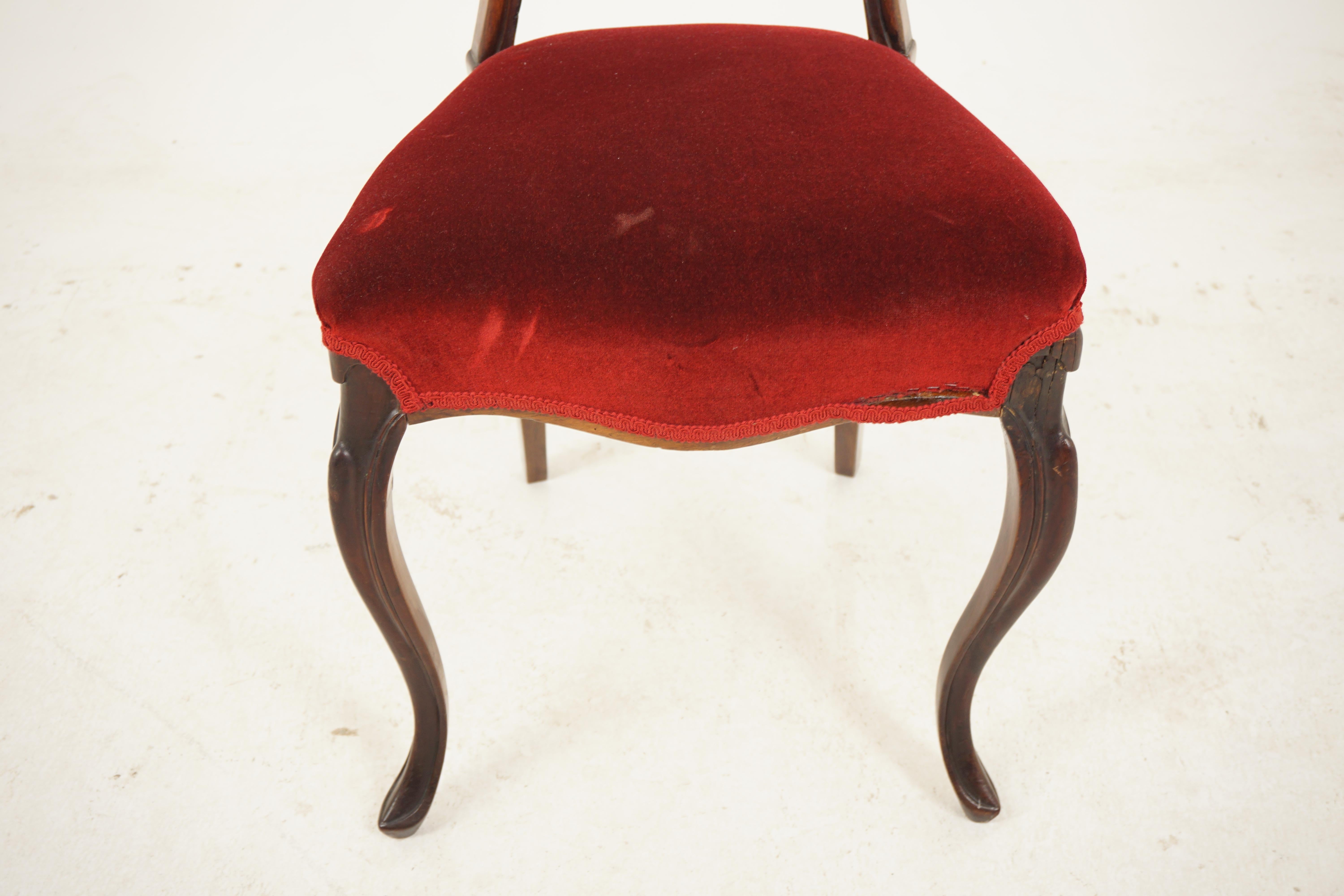 Ant. Victorian Carved Occasional Chair, Parlour Chair, Scotland, 1870 In Good Condition For Sale In Vancouver, BC