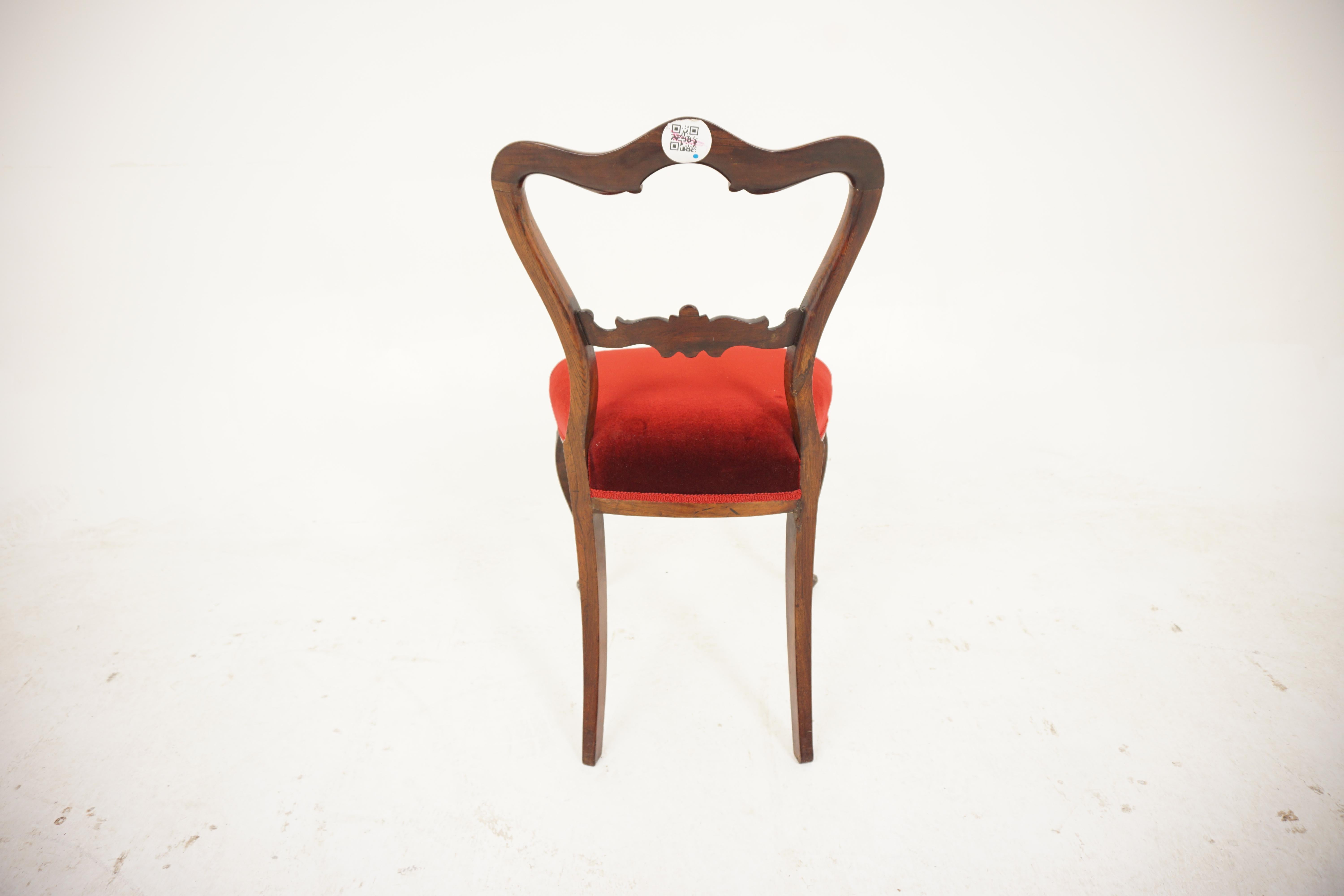 Late 19th Century Ant. Victorian Carved Occasional Chair, Parlour Chair, Scotland, 1870 For Sale