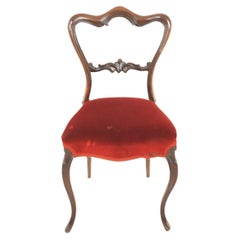 Fourmi. Chaise d'appoint sculptée victorienne, chaise de salon, Écosse 1870, H111