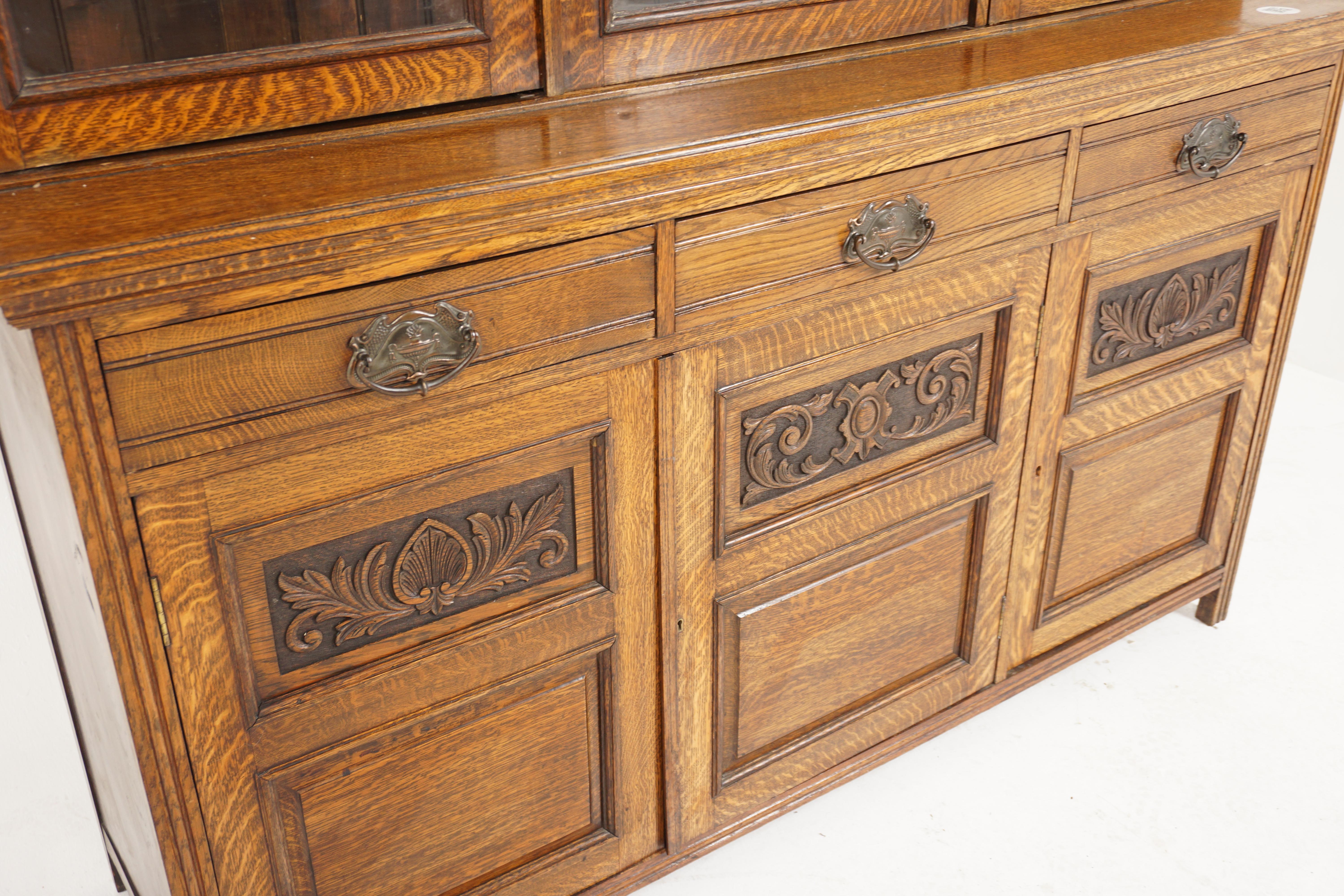 tiger oak curio cabinet