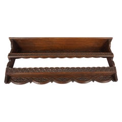scotland rack Antique Ant. Victorian Chip Carved Walnut Plate Rack, Plate Rail, Scotland 1880, H1051
