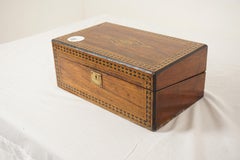 Ant. Victorian Inlaid Turnbridge Ware Writing Box, Scotland 1870, H1036