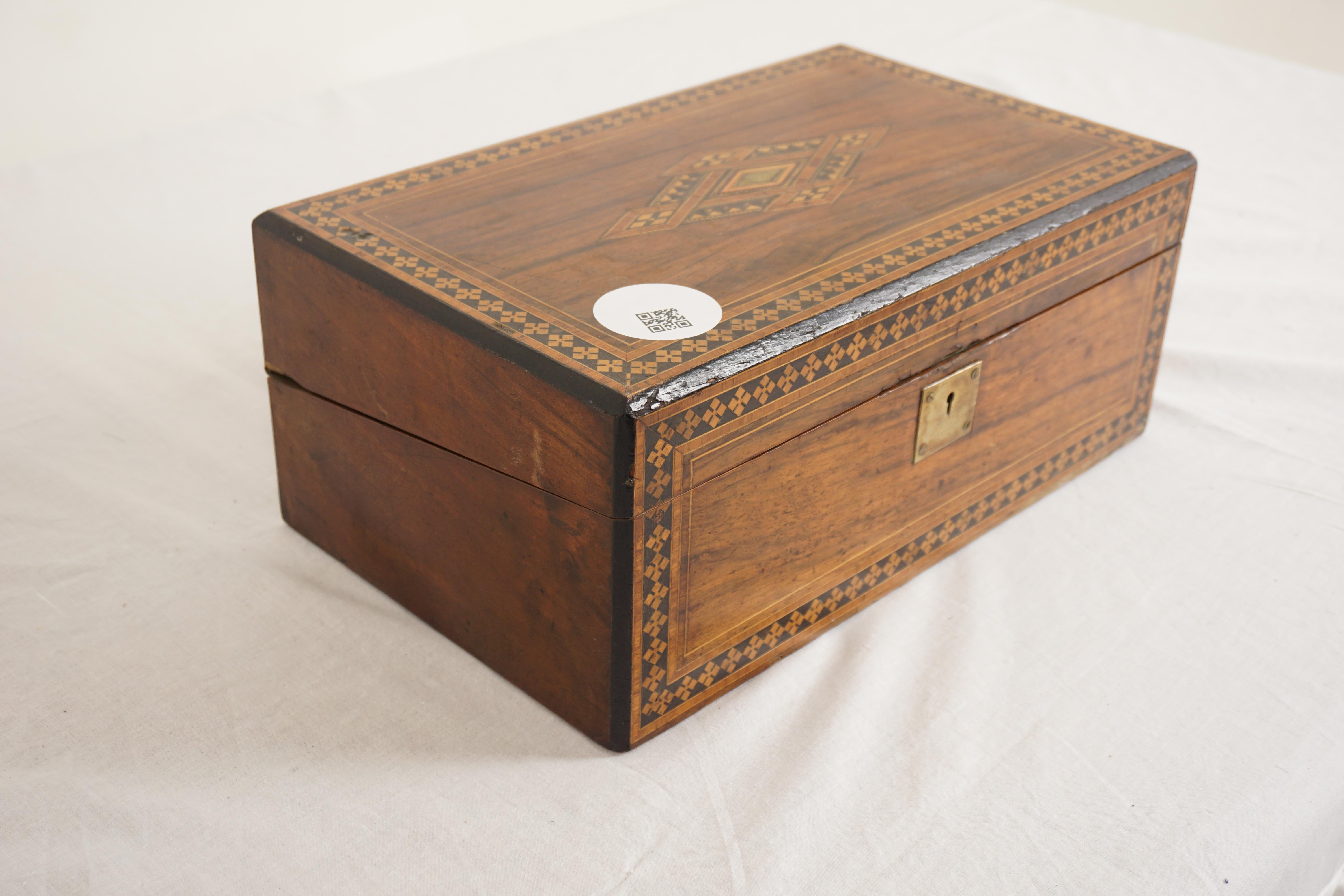 Scottish Ant. Victorian Inlaid Turnbridge Ware Writing Box, Scotland 1870, H1036 For Sale