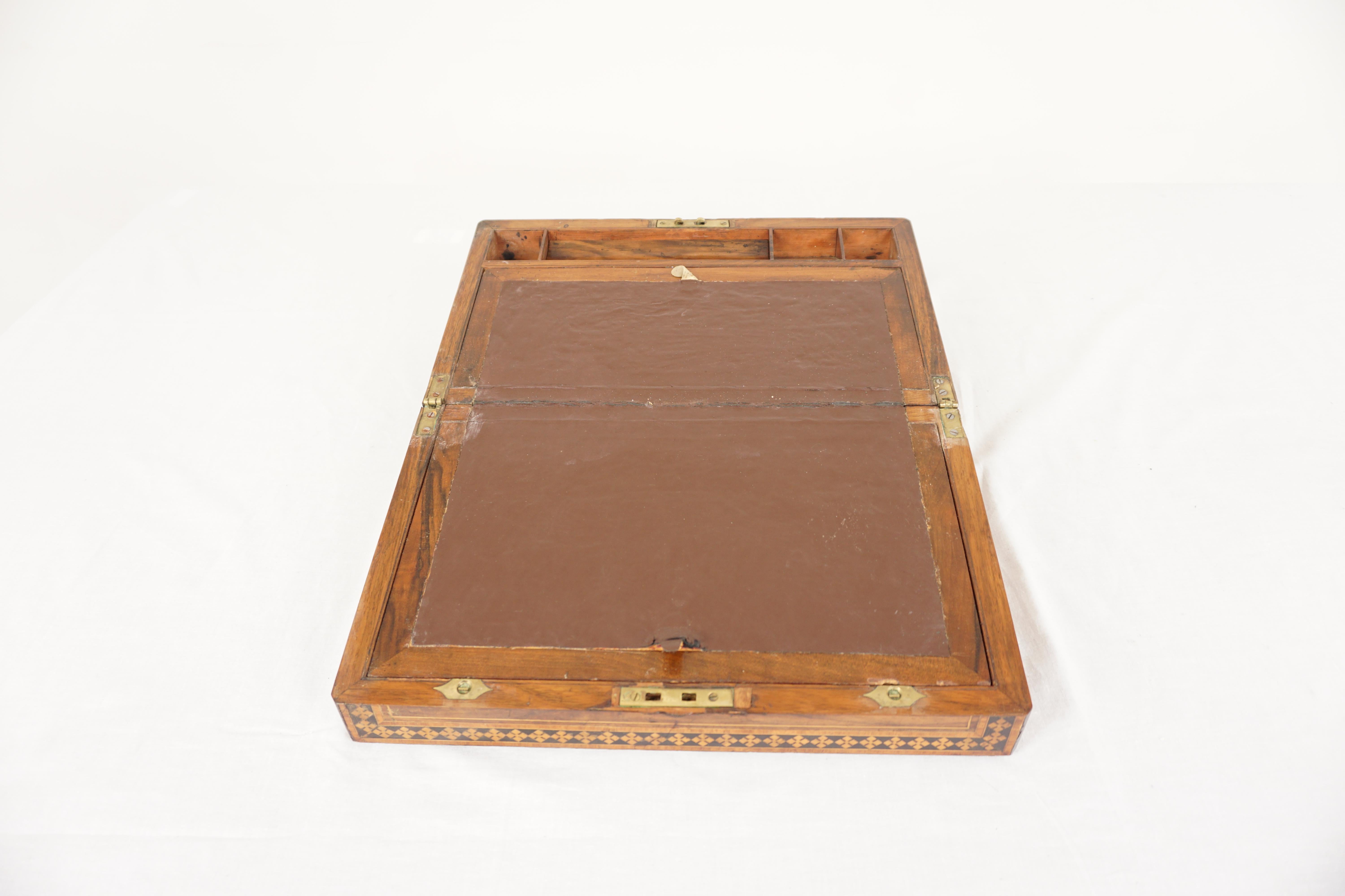 Wood Ant. Victorian Inlaid Turnbridge Ware Writing Box, Scotland 1870, H1036 For Sale
