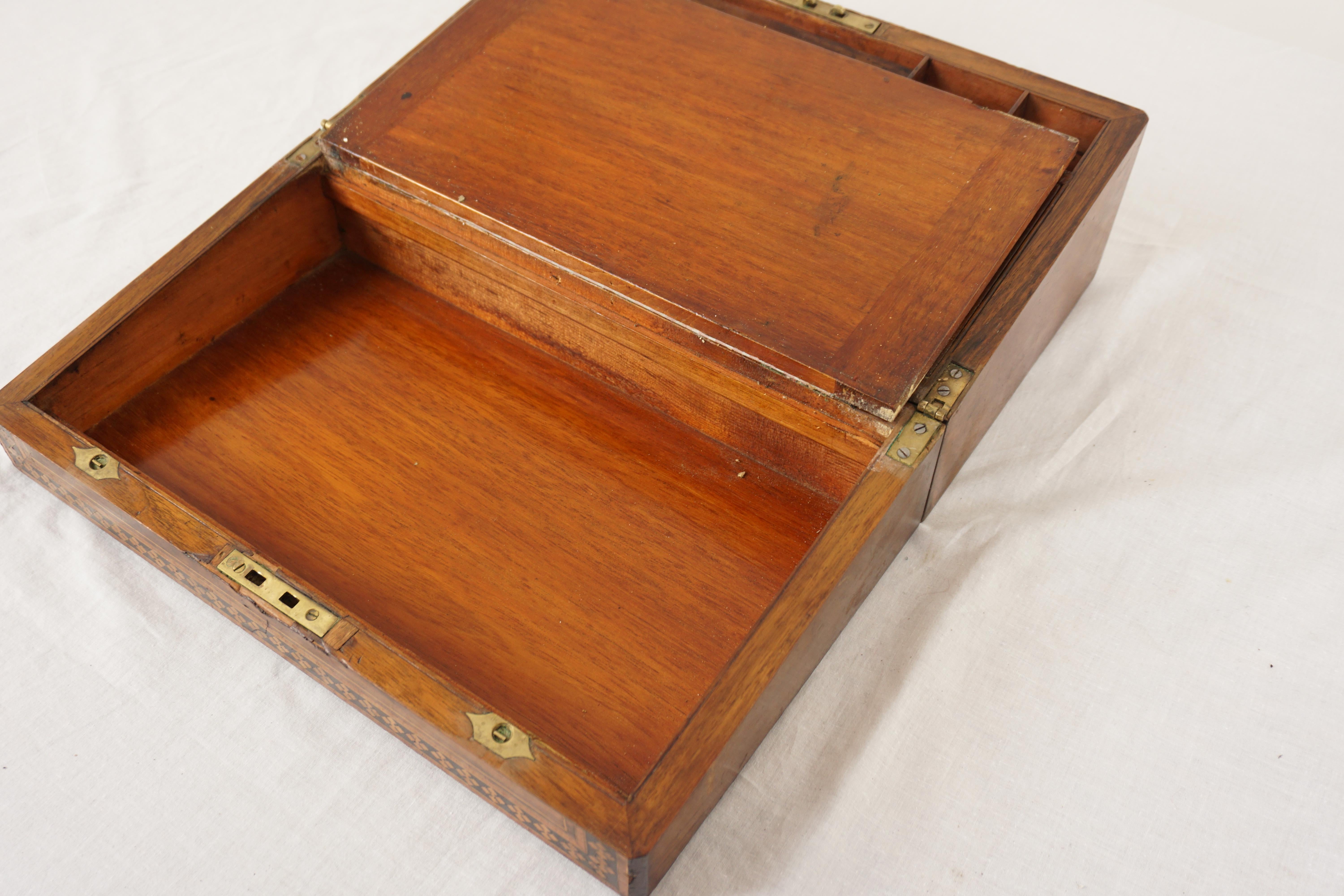 Ant. Victorian Inlaid Turnbridge Ware Writing Box, Scotland 1870, H1036 For Sale 2