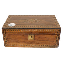 Antique Ant. Victorian Inlaid Turnbridge Ware Writing Box, Scotland 1870, H1036