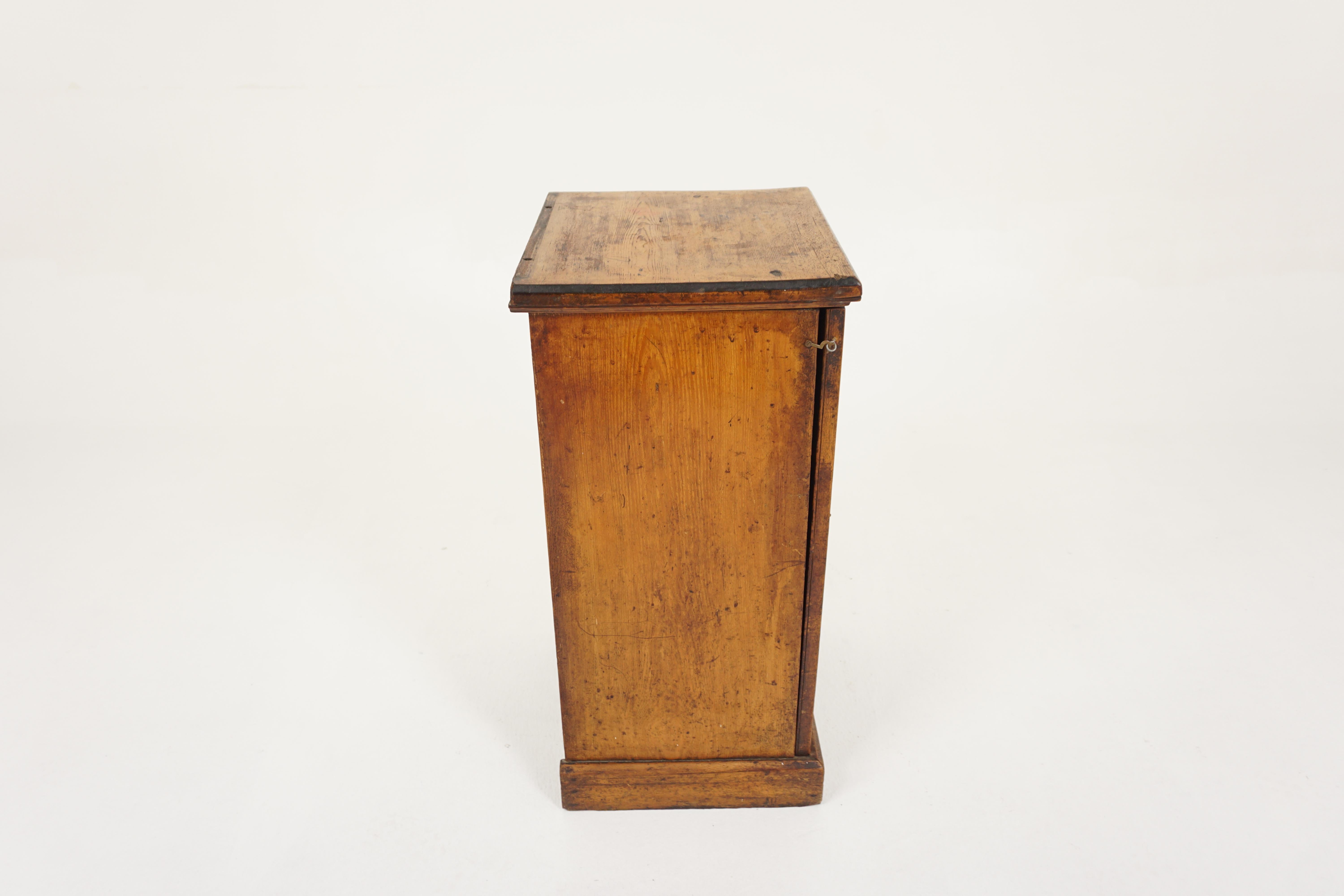 Ant. Victorian Pitch Pine Nightstand, Bedside, Lamp Table, Scotland 1880, H090 For Sale 3
