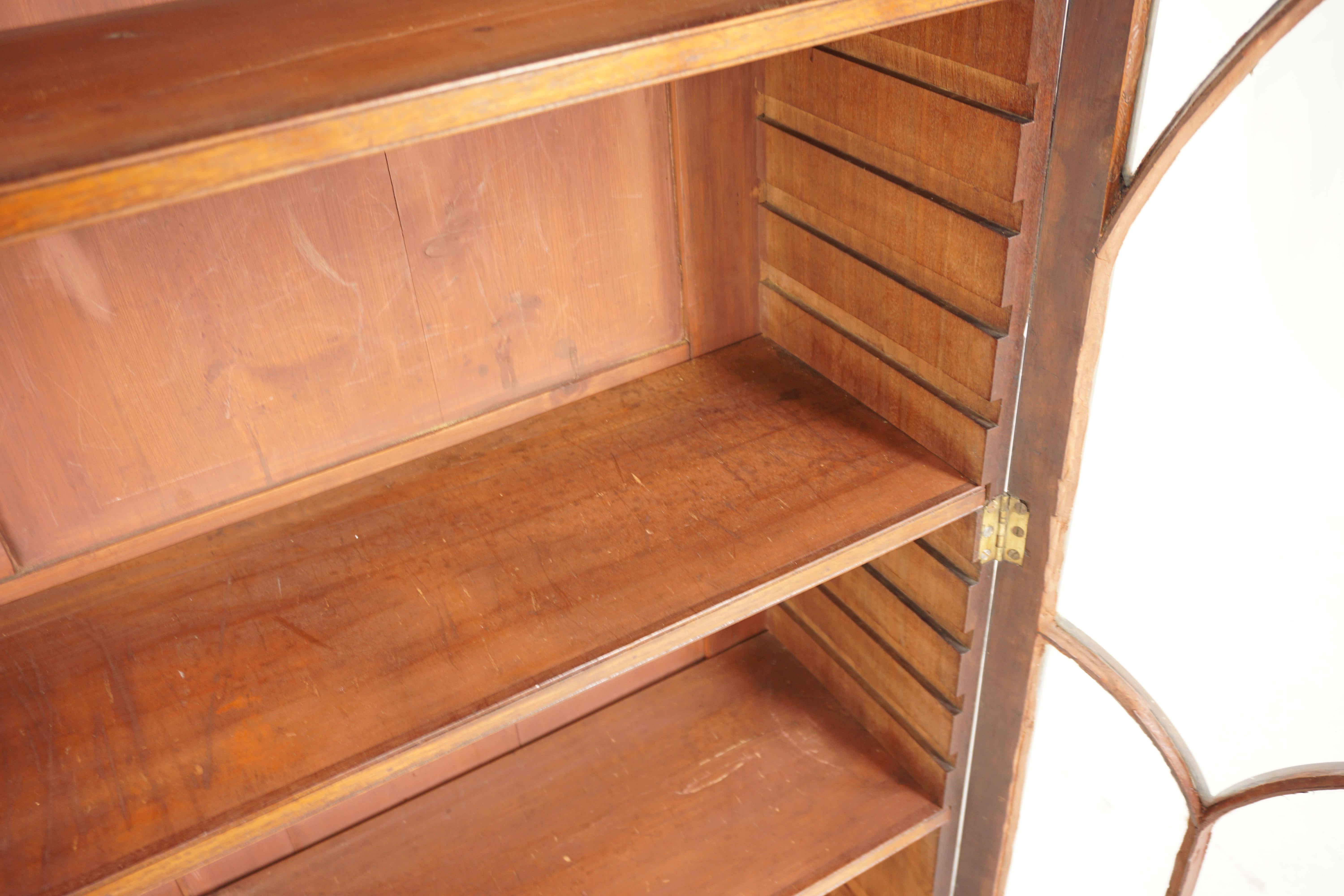 Ant. Victorian Walnut 2 Door Cabinet Bookcase, Display, Scotland 1890, H707 2