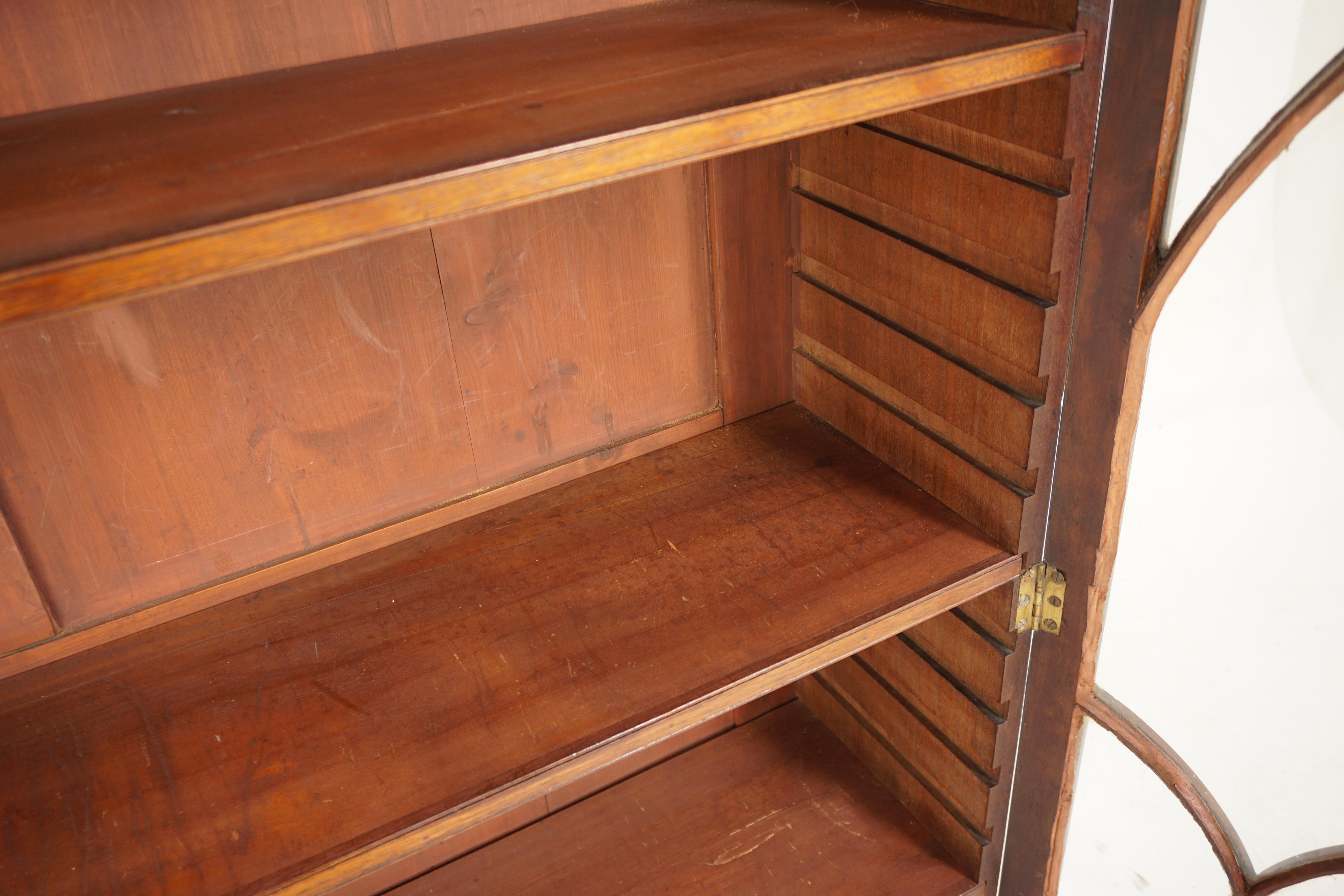 Ant. Victorian Walnut 2 Door Cabinet Bookcase, Display, Scotland 1890, H707 3