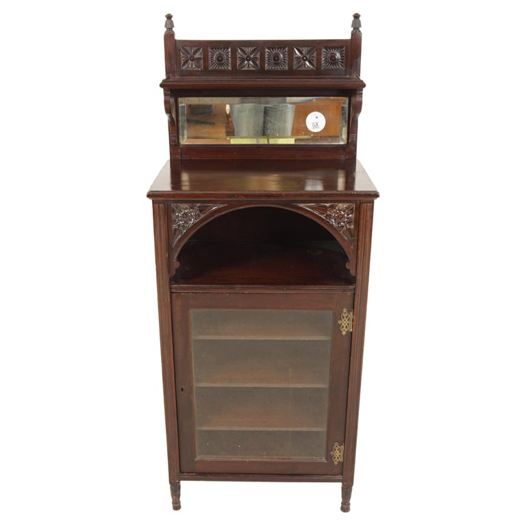 Ant. Victorian Walnut Sheet Music Cabinet, Display Cabinet, Scotland 1880, H055 For Sale