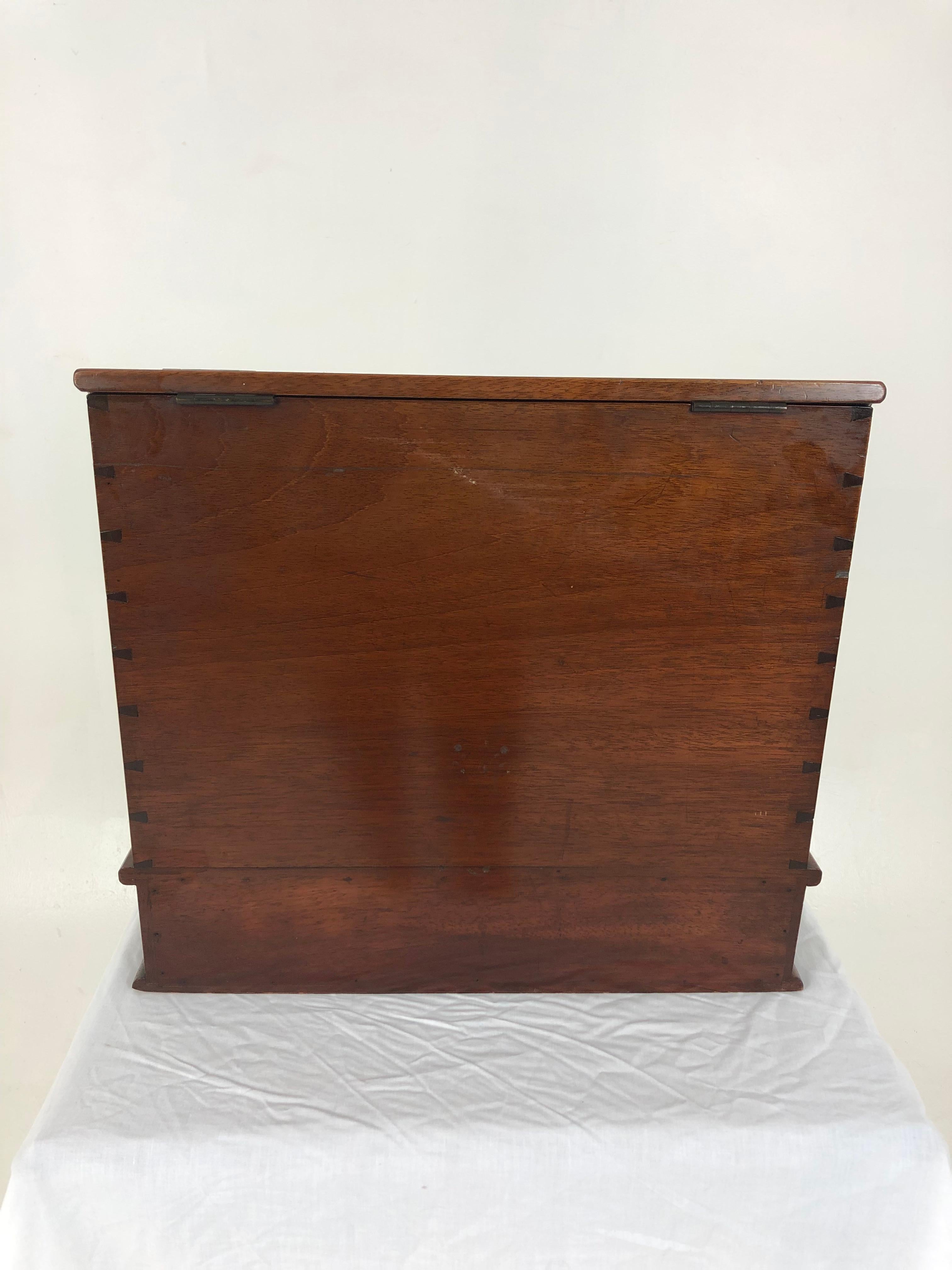 Ant. Victorian Walnut Stationary Box with Letter Racks, Scotland 1905, H831 For Sale 4
