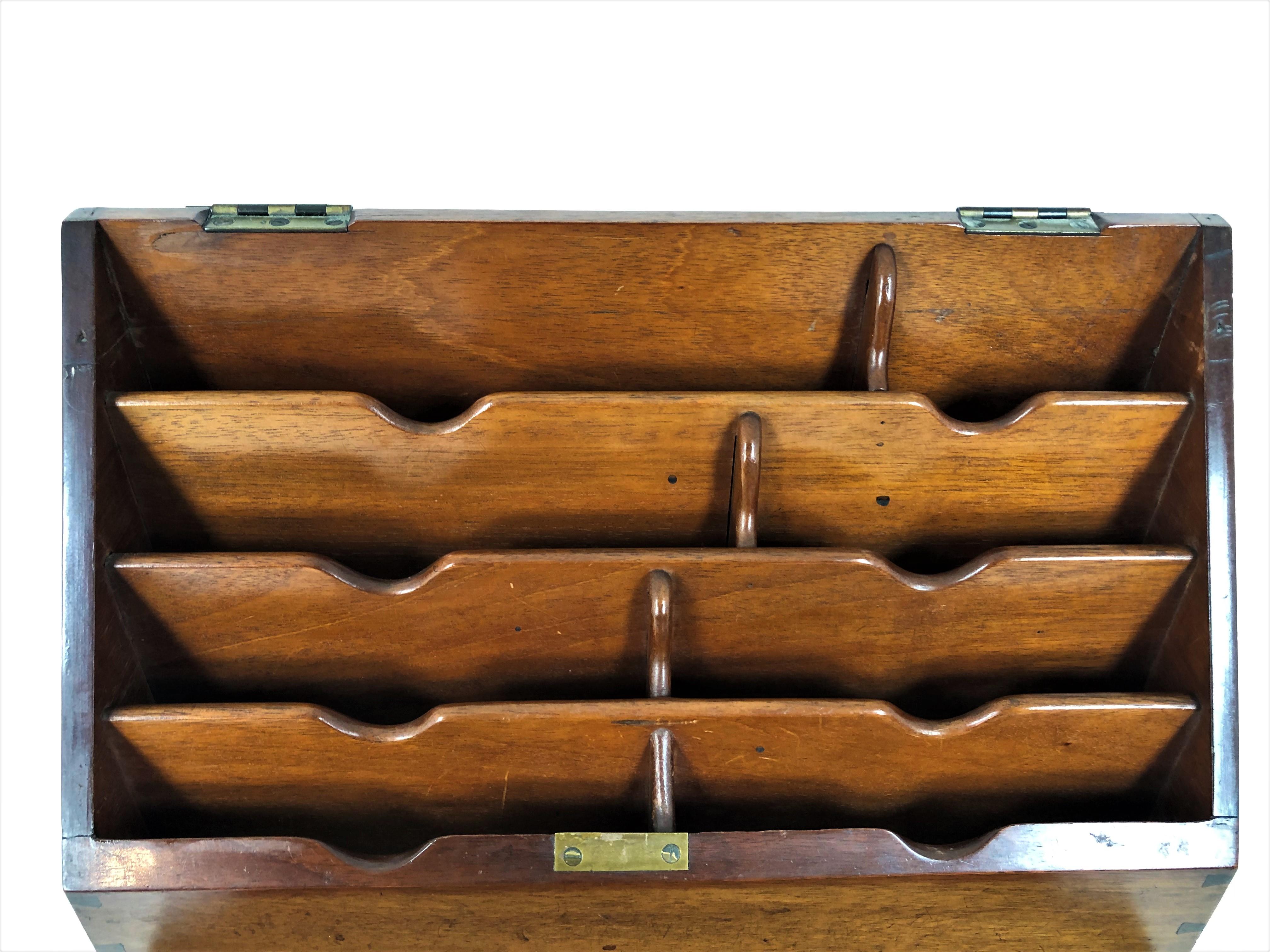 Ant. Victorian Walnut Stationary Box with Letter Racks, Scotland 1905, H831 For Sale 1