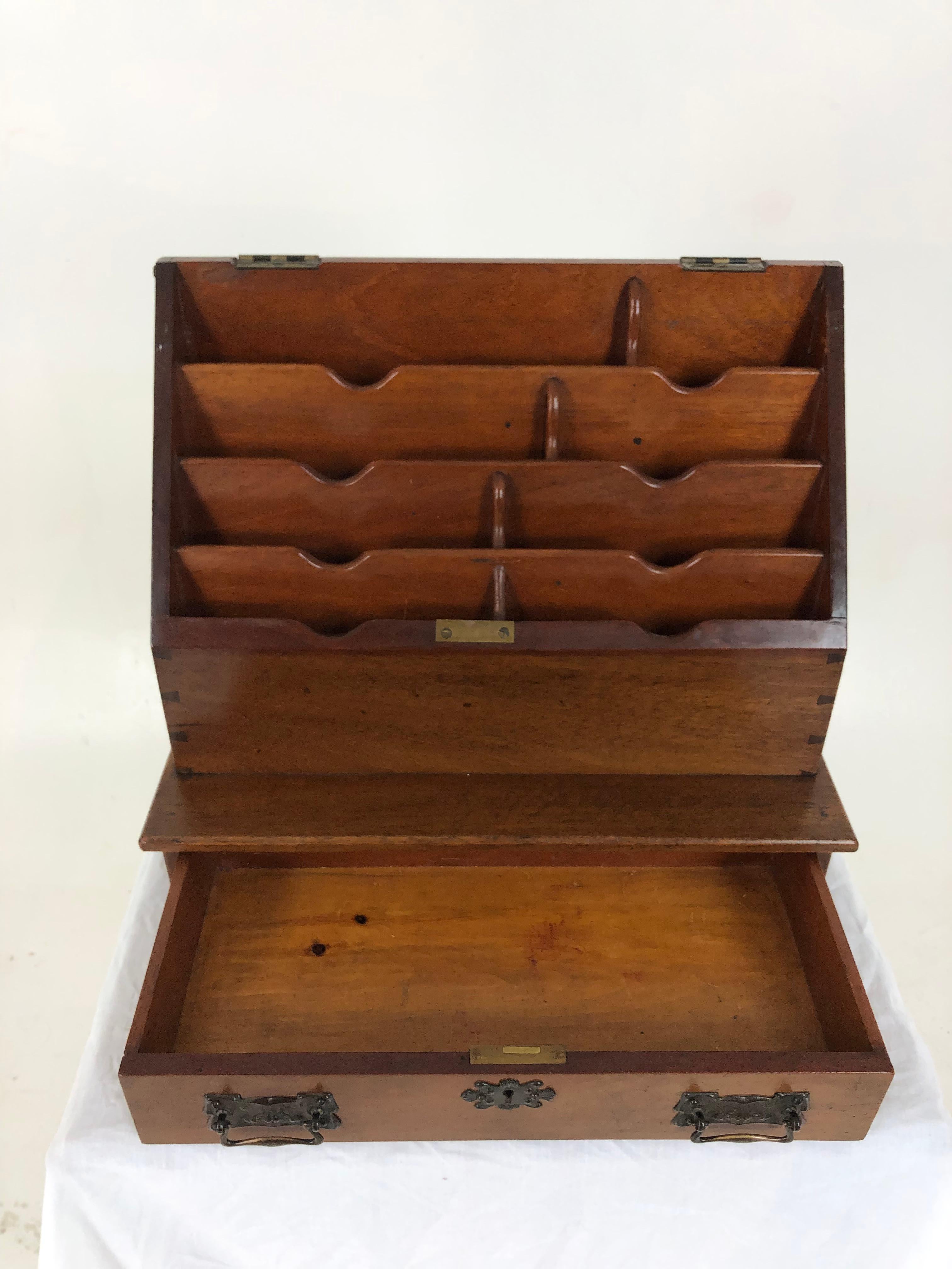 Ant. Victorian Walnut Stationary Box with Letter Racks, Scotland 1905, H831 For Sale 2