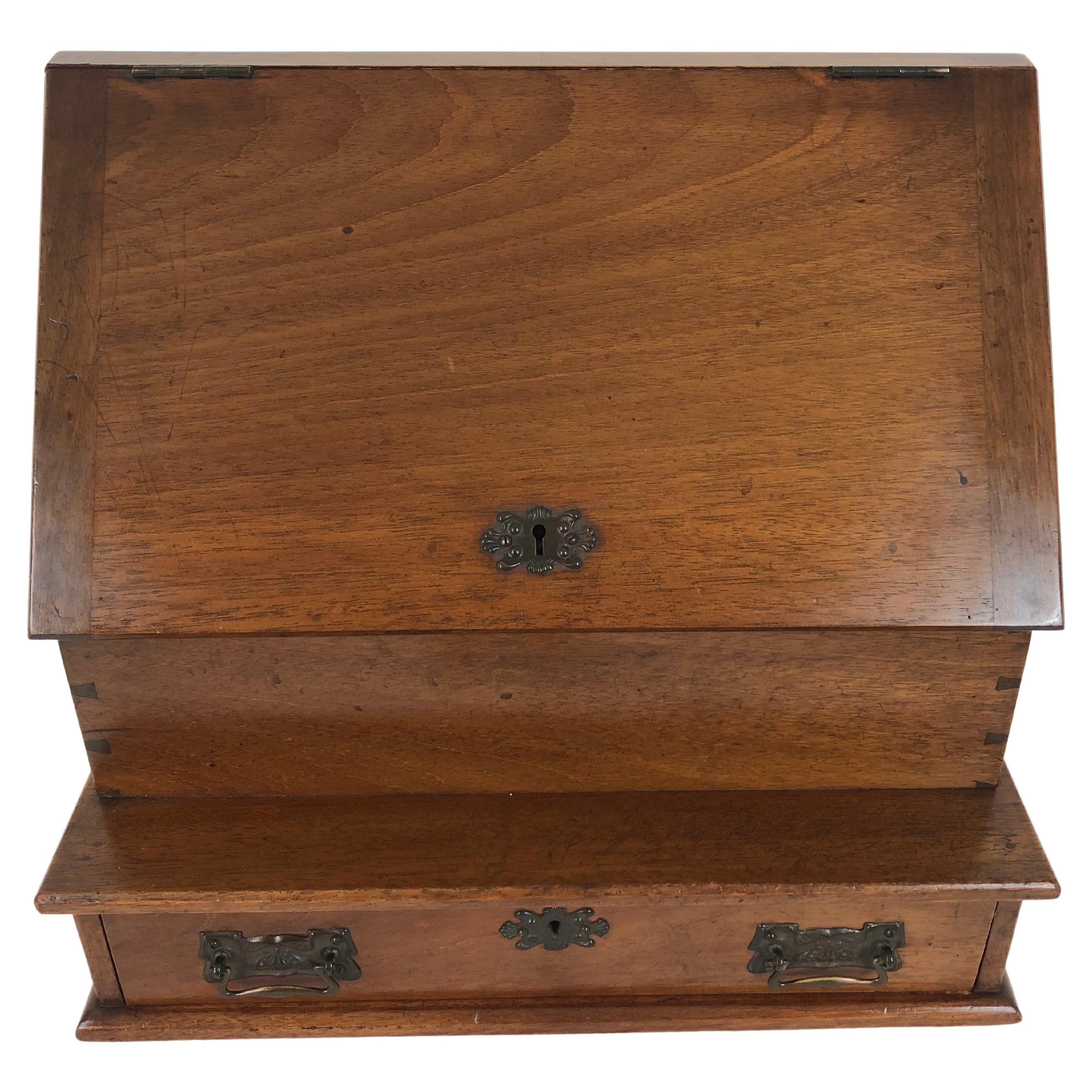 Ant. Victorian Walnut Stationary Box with Letter Racks, Scotland 1905, H831 For Sale