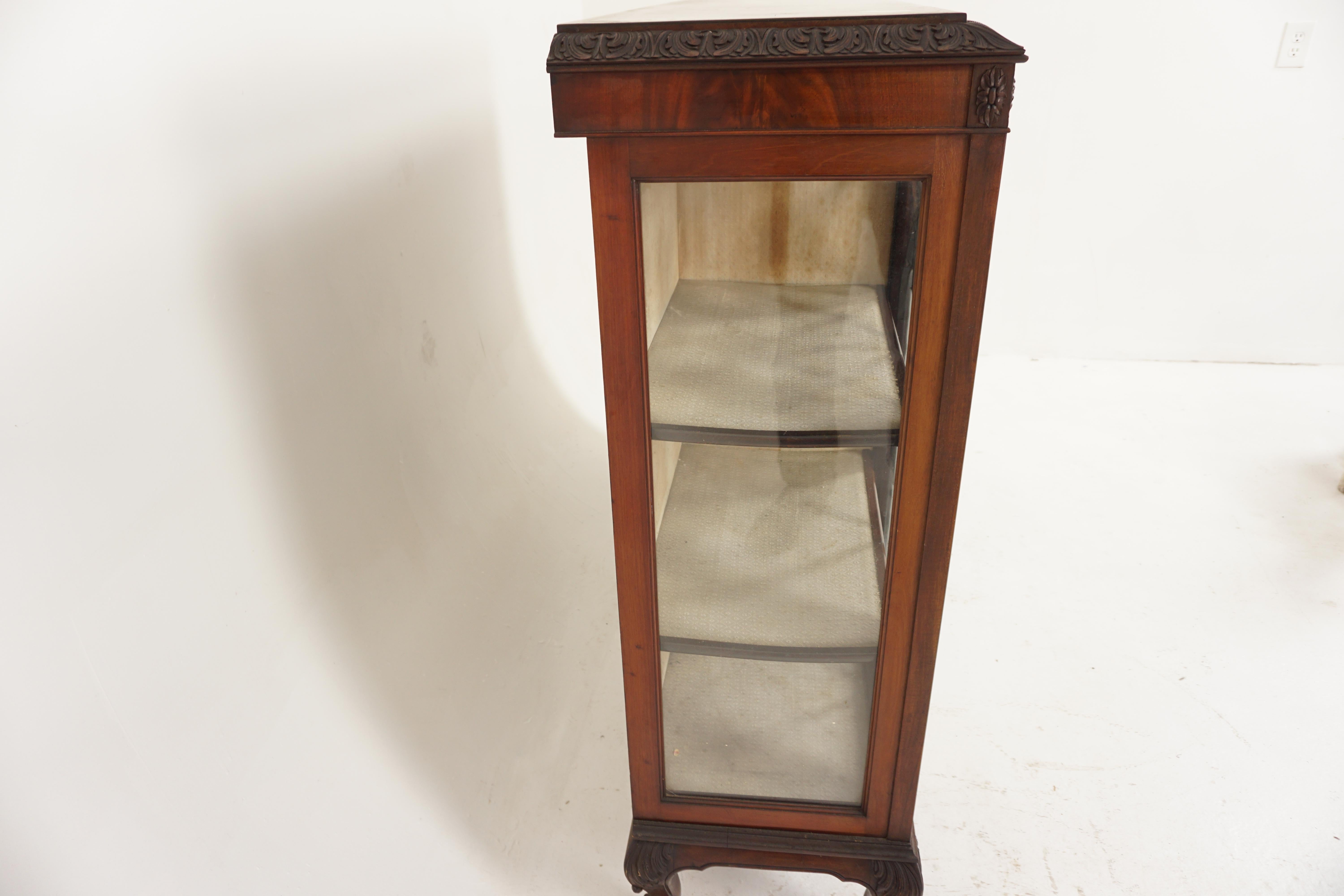 Ant. Walnut Display Case, China Cabinet, Bookcase, Scotland 1910, H788 6