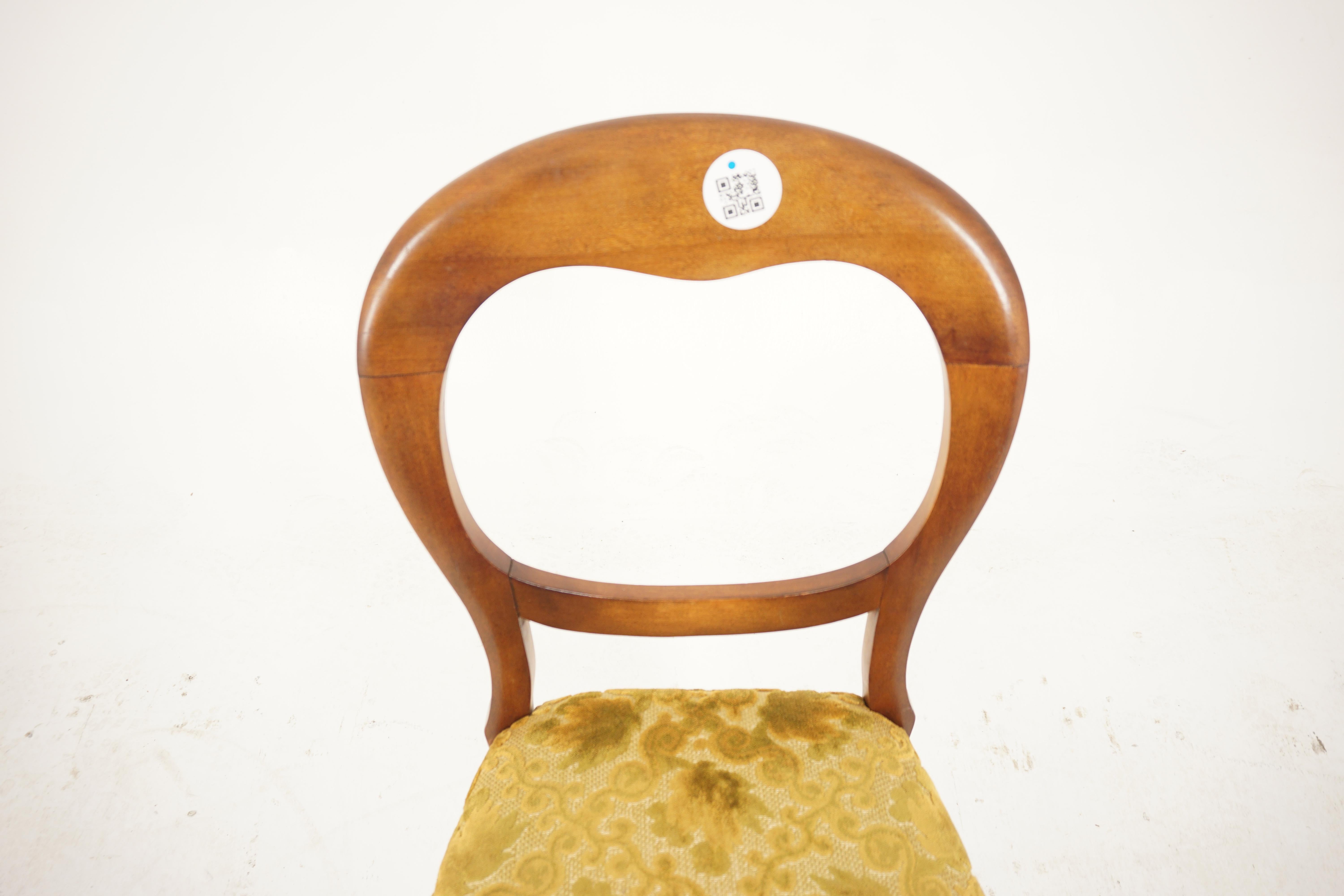 Ant. Viktorianischer Stuhl aus Nussbaumholz mit Ballonrückenlehne, Schottland 1890, H366 im Zustand „Gut“ im Angebot in Vancouver, BC