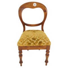 Ant. Walnut Victorian Balloon Back Chair, Scotland 1890, H366