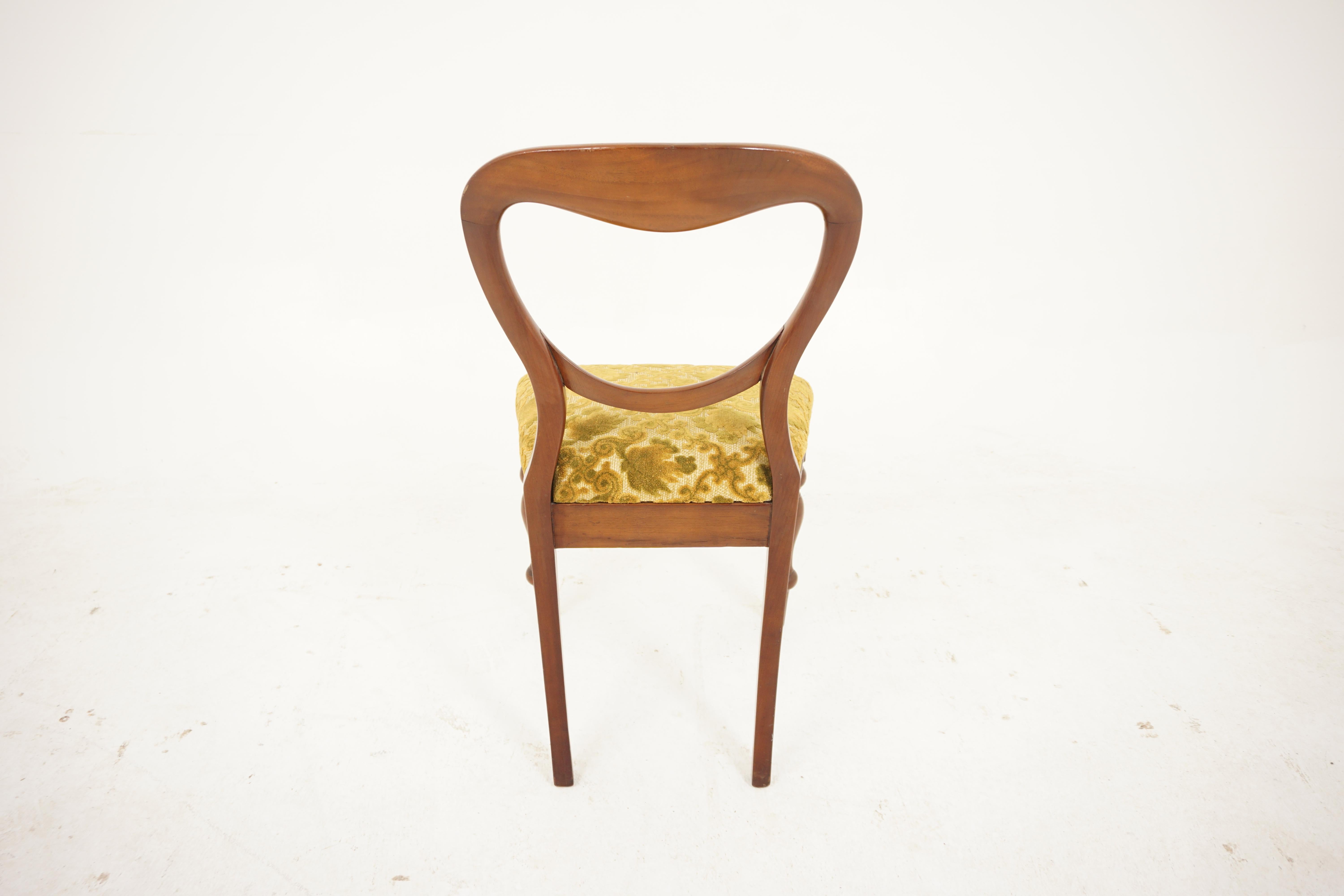 Ant. Viktorianischer Stuhl aus Nussbaumholz mit Ballonrückenlehne, Schottland, 1890 im Angebot 1