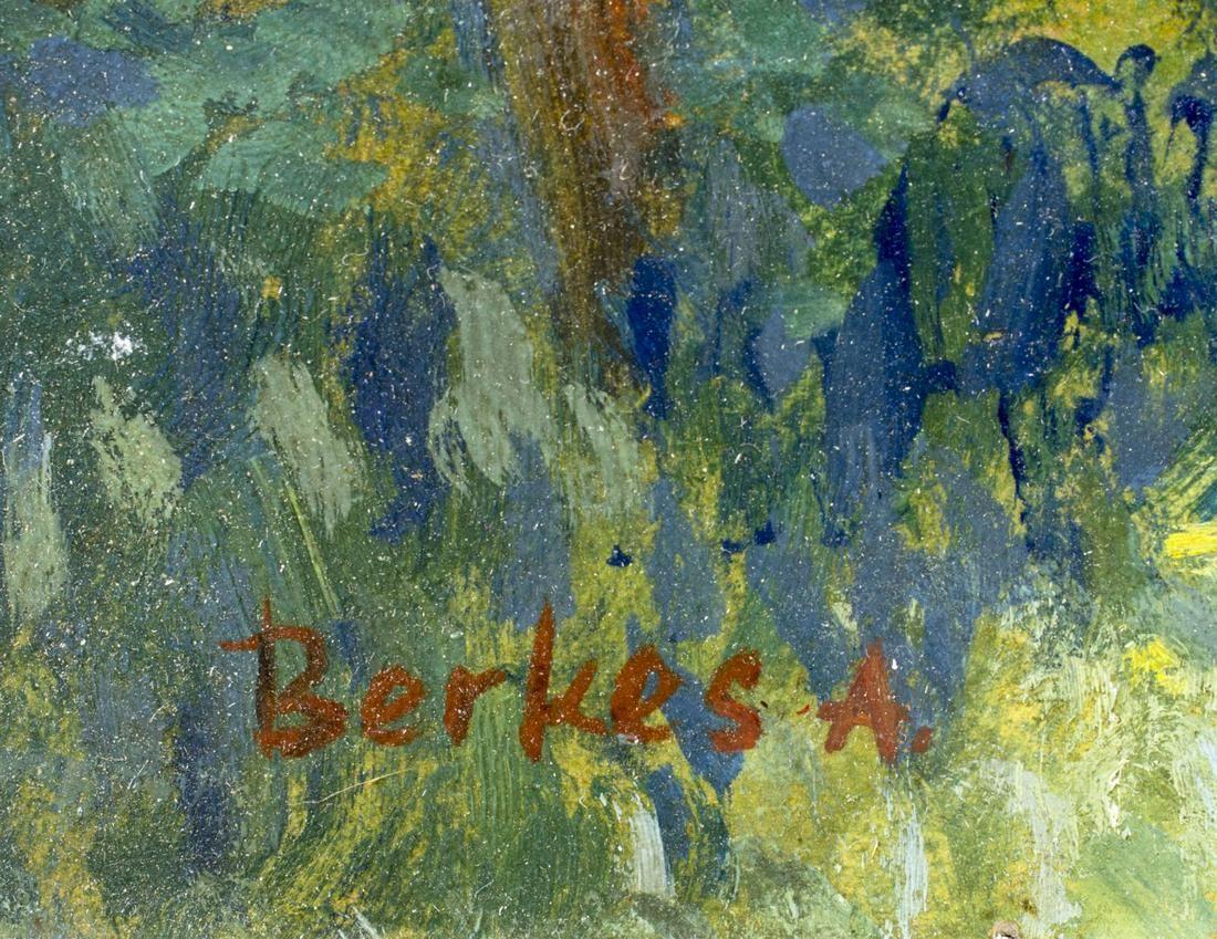 Casa in campagna (dipinto a olio impressionista su pannello, 1910 circa) - Painting Impressionismo di Antal Berkes