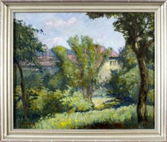 Home in the Countryside (Impressionist Oil Painting on Panel, c. 1910)