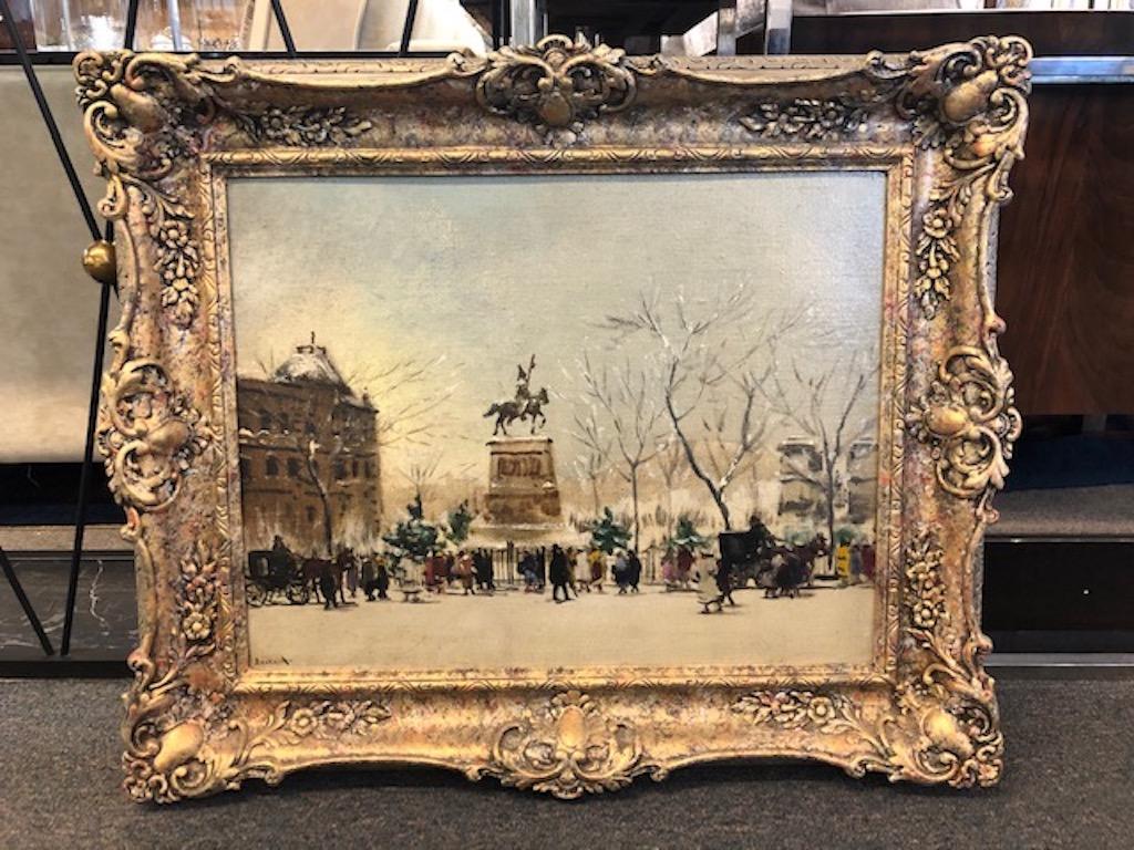 Winter Paris – Painting von Antal Berkes